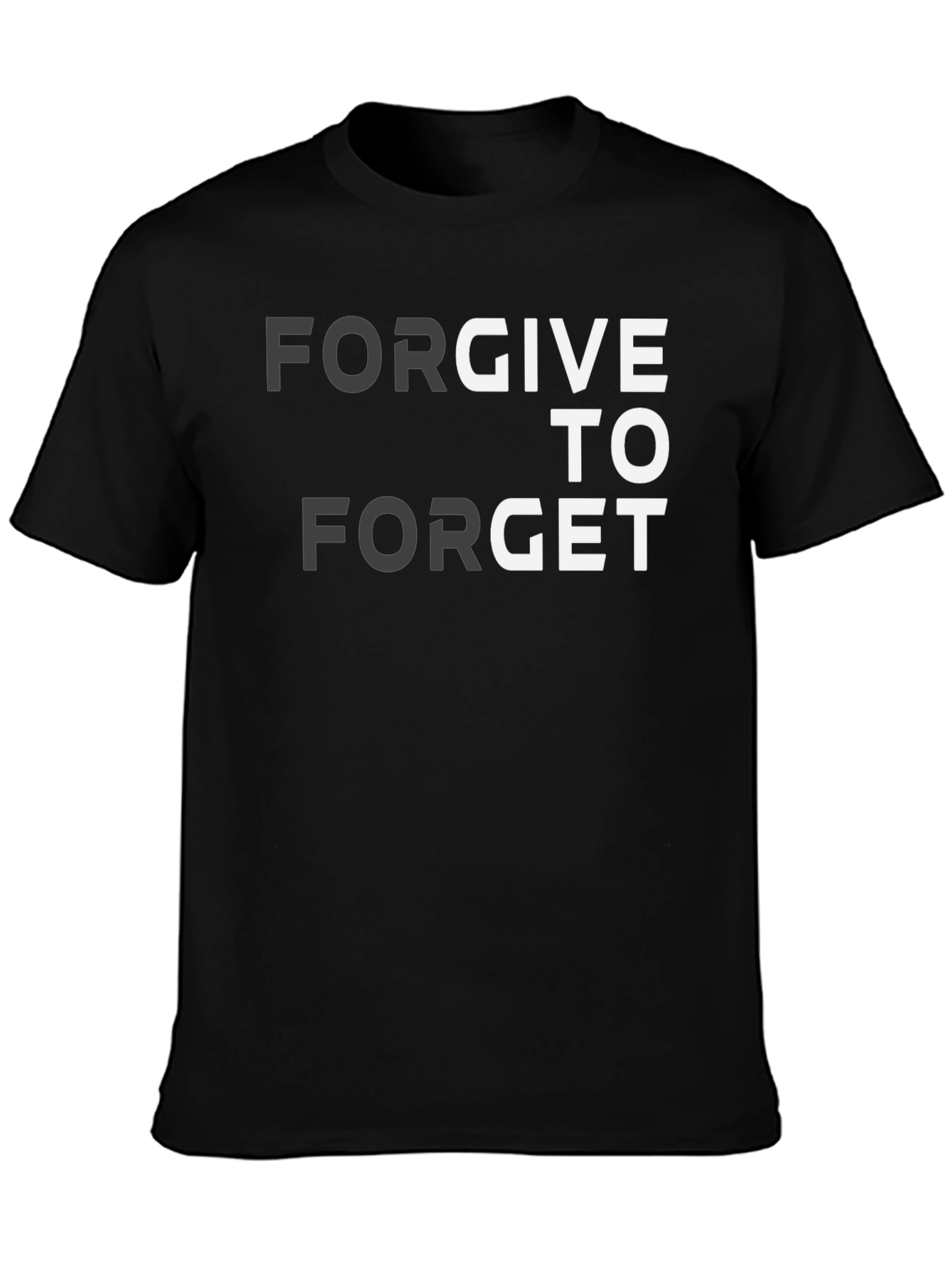 Black Forgive to Forget Graphic T-Shirt view 3