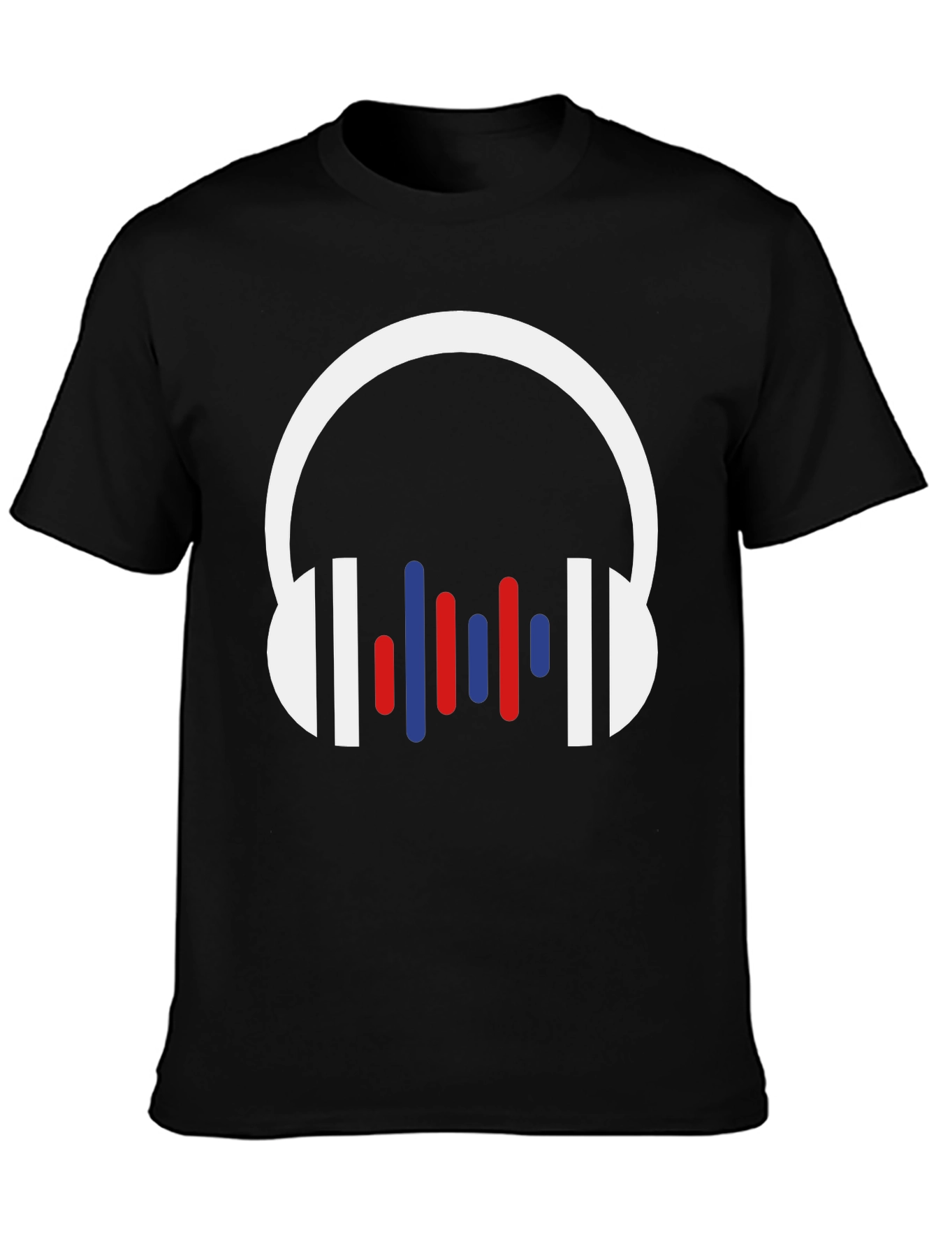 Black Headphones Graphic Tee - Music Lover T-Shirt view 3