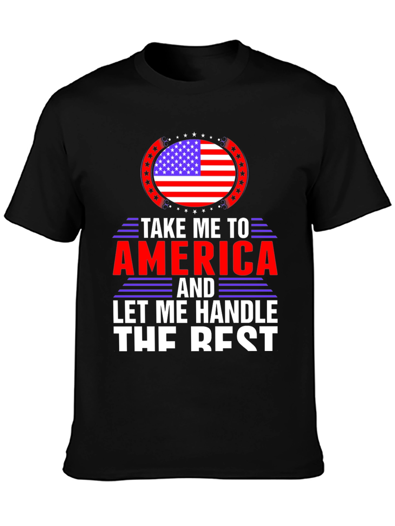Black America Patriotic T-Shirt view 3
