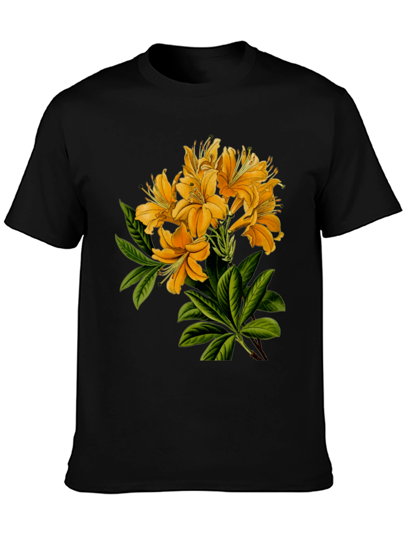 Black Floral Print Black T-Shirt view 3