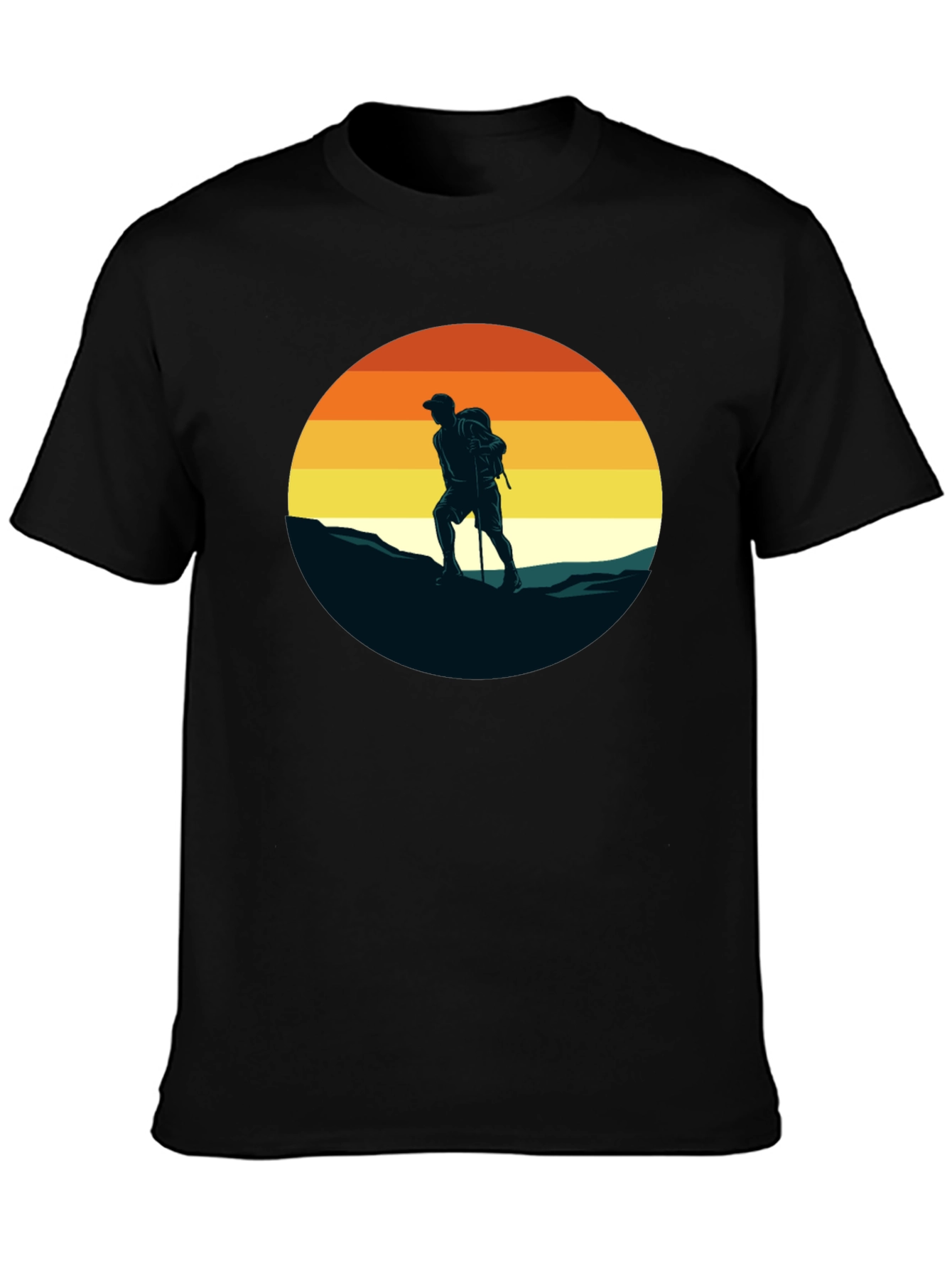 Black Hiking Adventure Graphic Tee - Black view 3