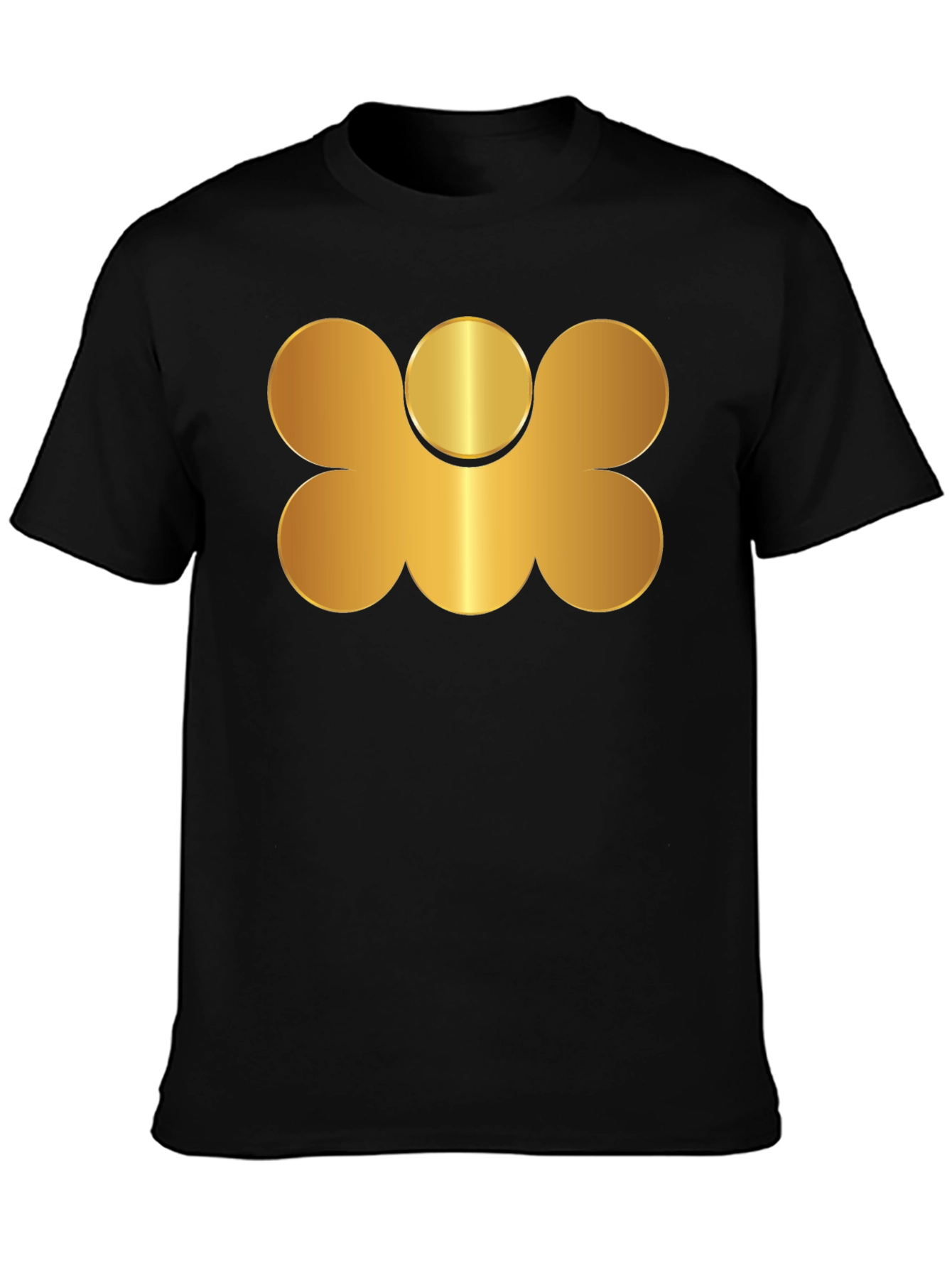 Black Gold Graphic Print Black T-Shirt view 3