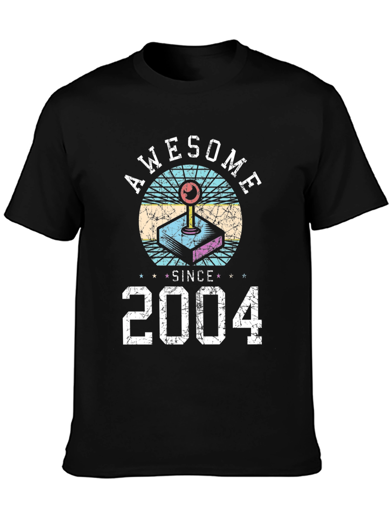 Black Awesome Since 2004 Gamer T-Shirt view 3