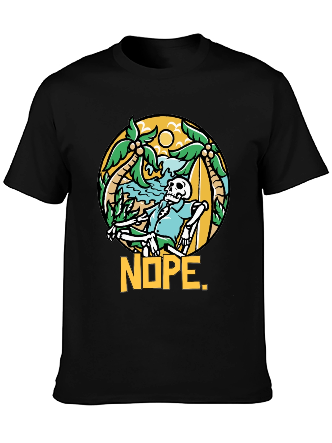 Black Relaxed Skeleton NOPE Graphic Tee view 3