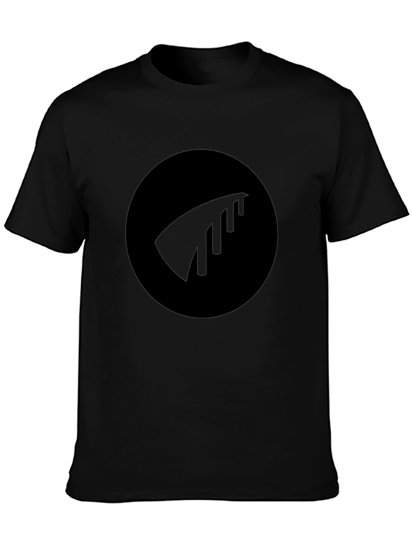 Black Black Tee with Minimalist Logo view 3