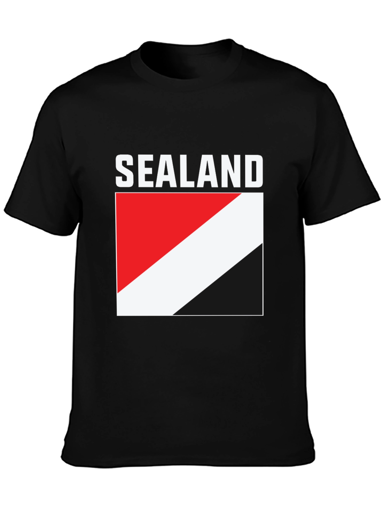 Black Principality of Sealand Flag T-Shirt view 3
