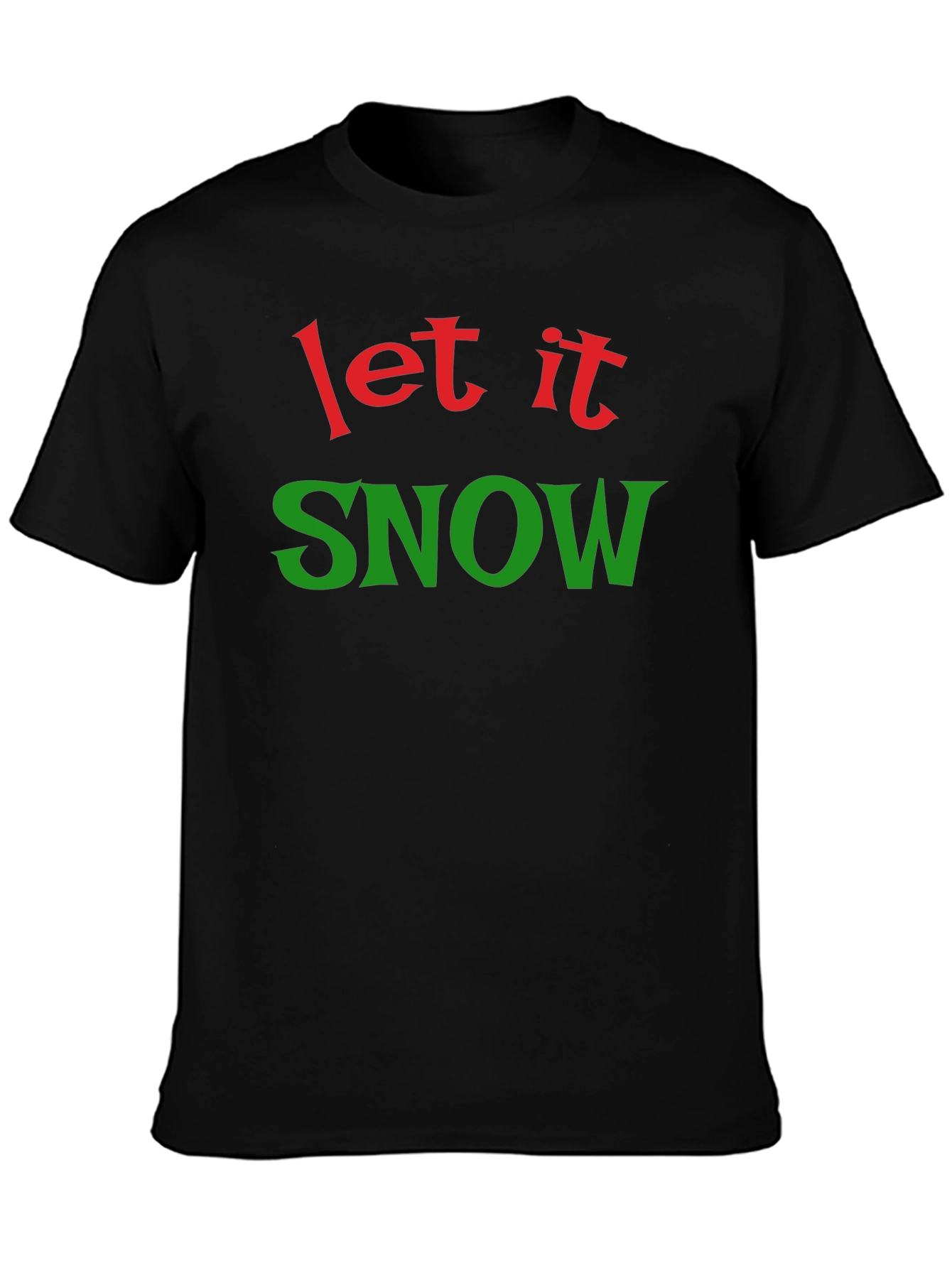 Black Let It Snow Christmas Holiday T-Shirt view 3
