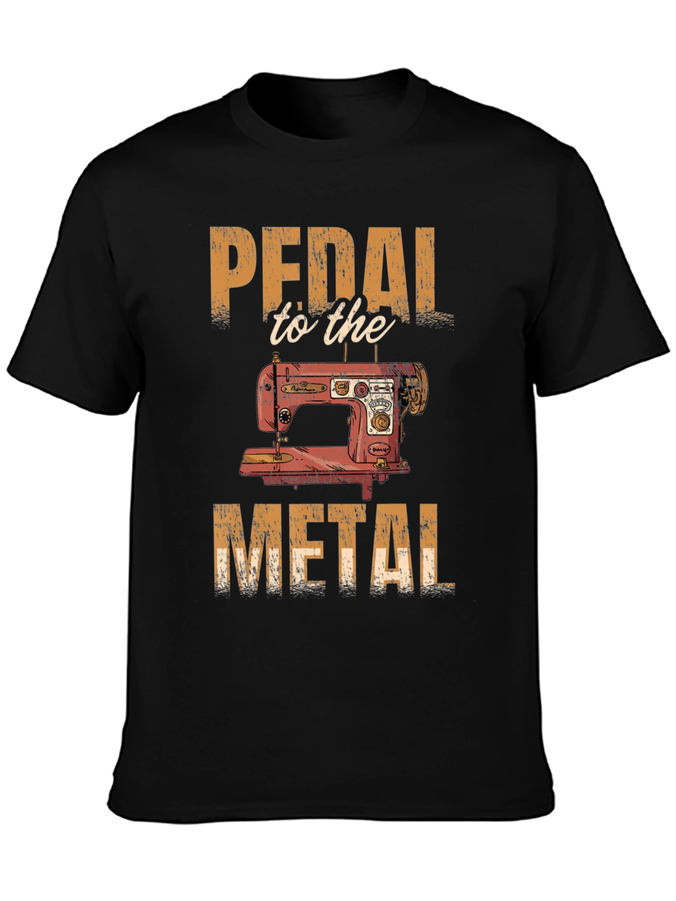 Black Pedal to the Metal Sewing Machine T-Shirt view 3