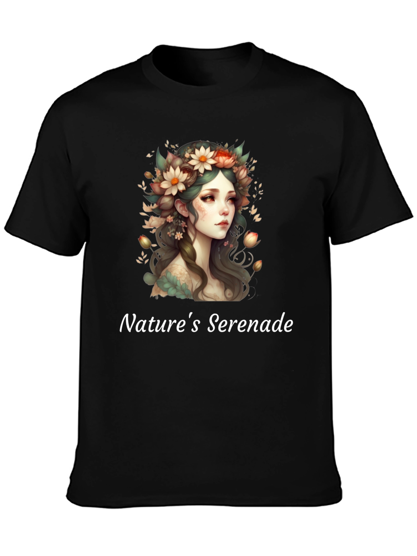 Black Nature's Serenade Graphic T-Shirt view 3