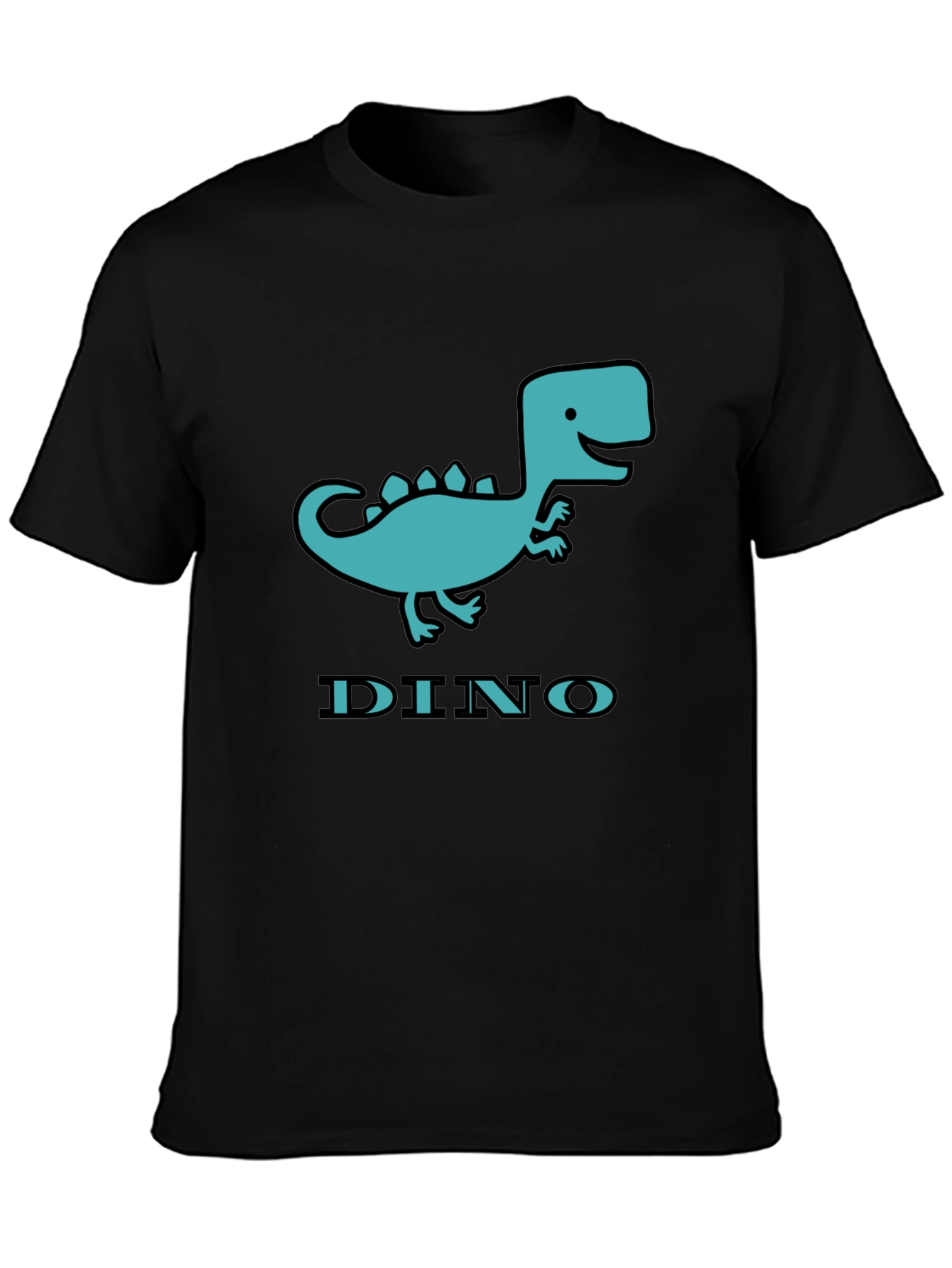 Black Dino T-Shirt - Cute Cartoon Dinosaur Graphic Tee view 3