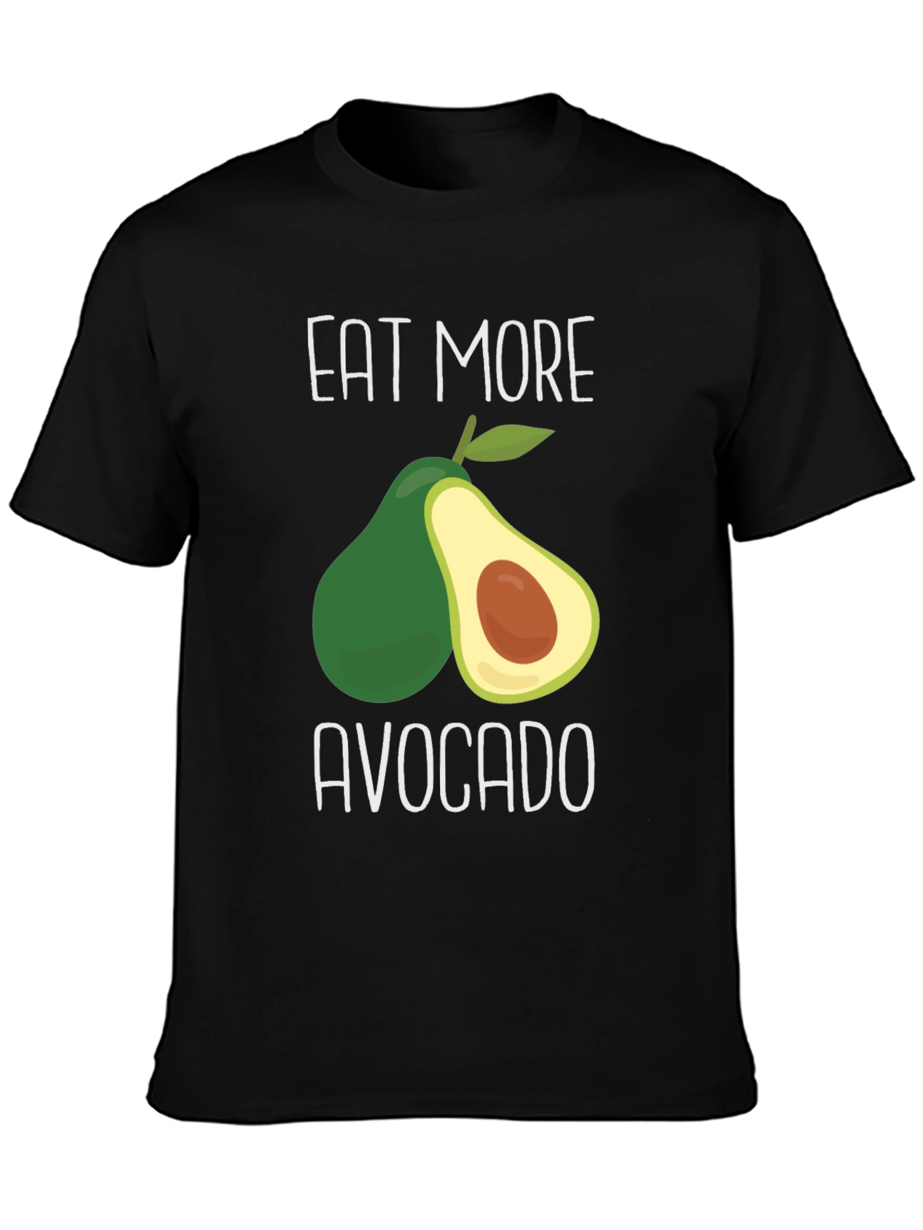 Black Eat More Avocado Graphic T-Shirt - Unisex Cotton Tee view 3
