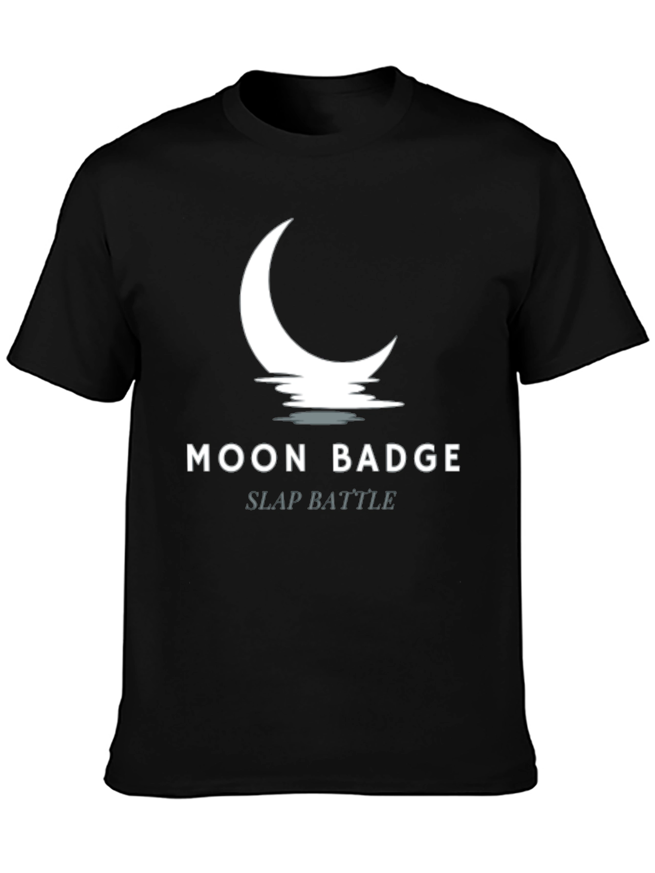 Black Moon Badge Slap Battle Black T-Shirt view 3