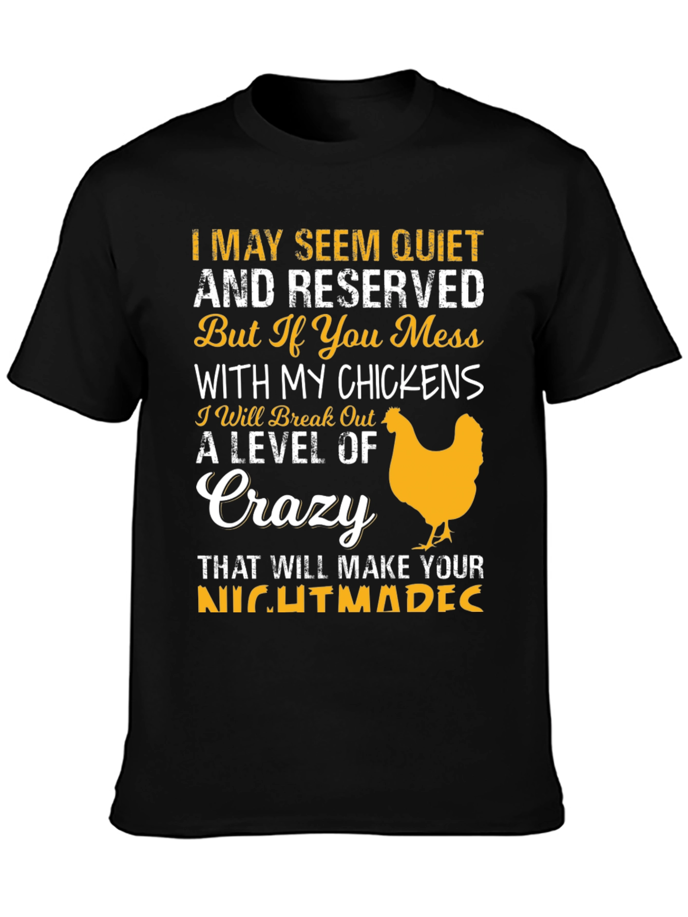 Black Funny Chicken Lover T-Shirt Crazy Level view 3