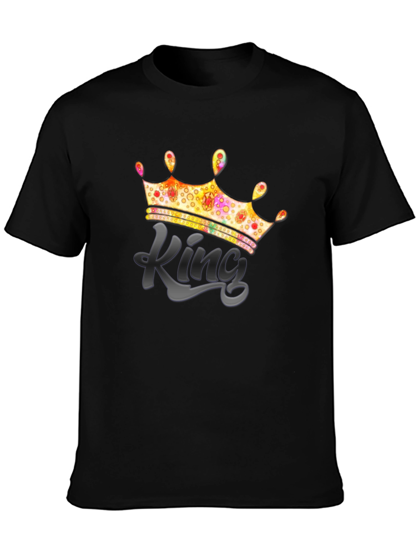 Black King Crown Graphic T-Shirt - Men's Tee view 3