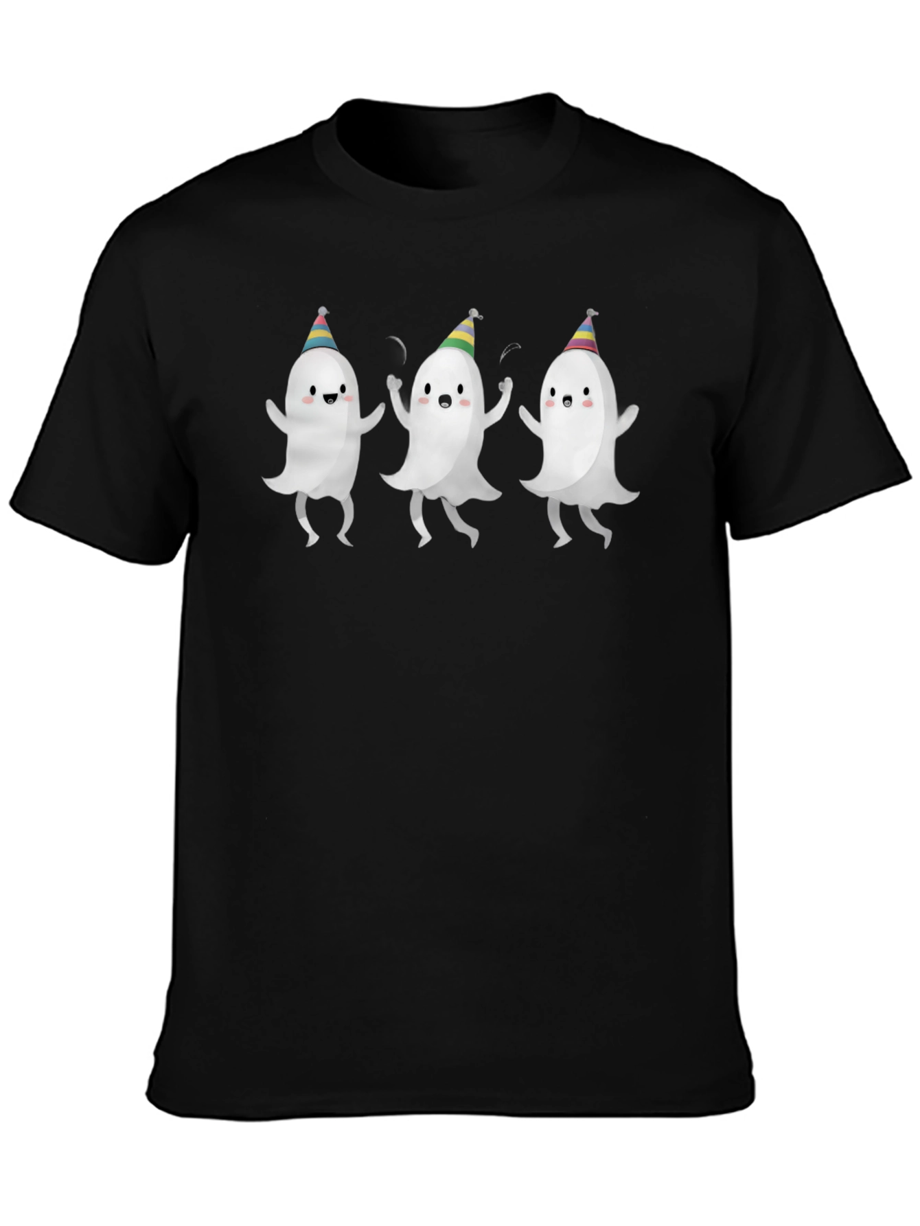Black Party Ghost T-Shirt - Black Cotton Blend view 3