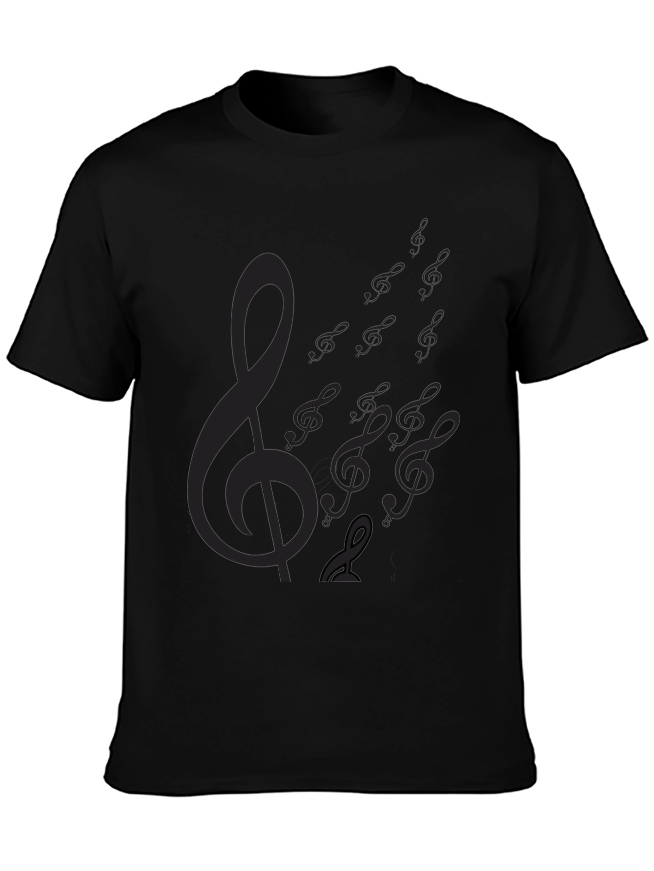 Black Men's Black Music Note Graphic Tee view 3