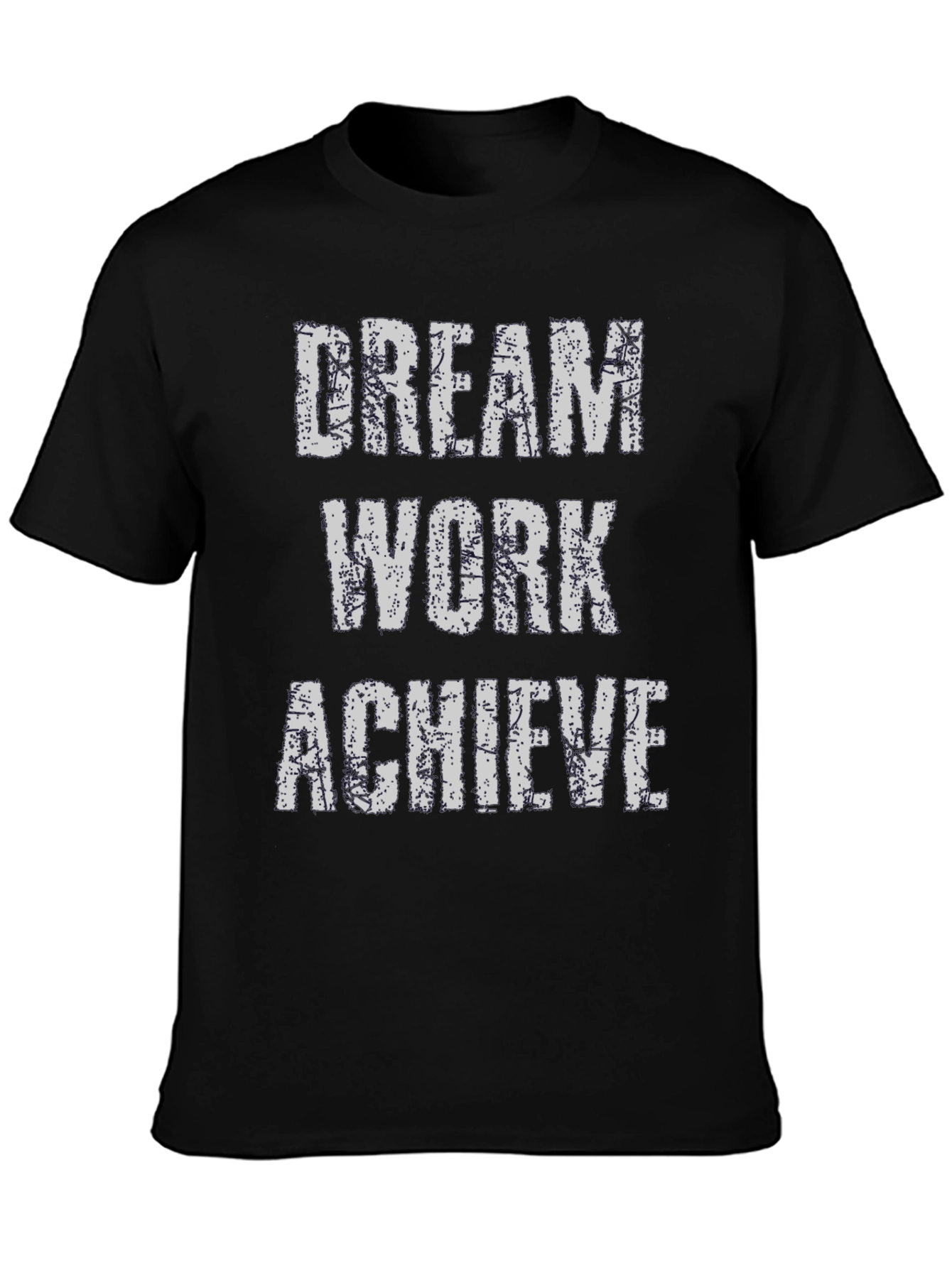 Black Dream Work Achieve T-Shirt - Inspirational Graphic Tee view 3