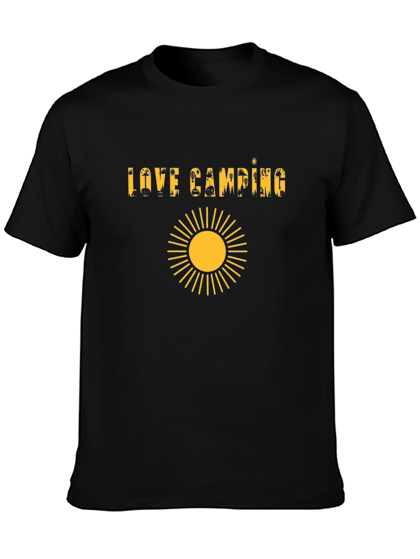 Black Love Camping Graphic Tee - Sun Design view 3