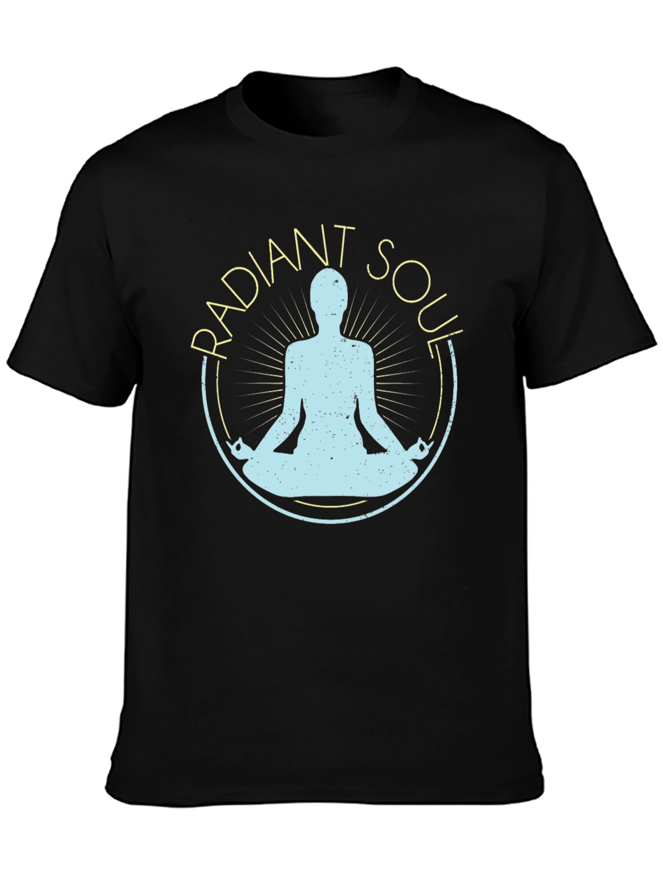 Black Radiant Soul Yoga T-Shirt - Black Graphic Tee view 3