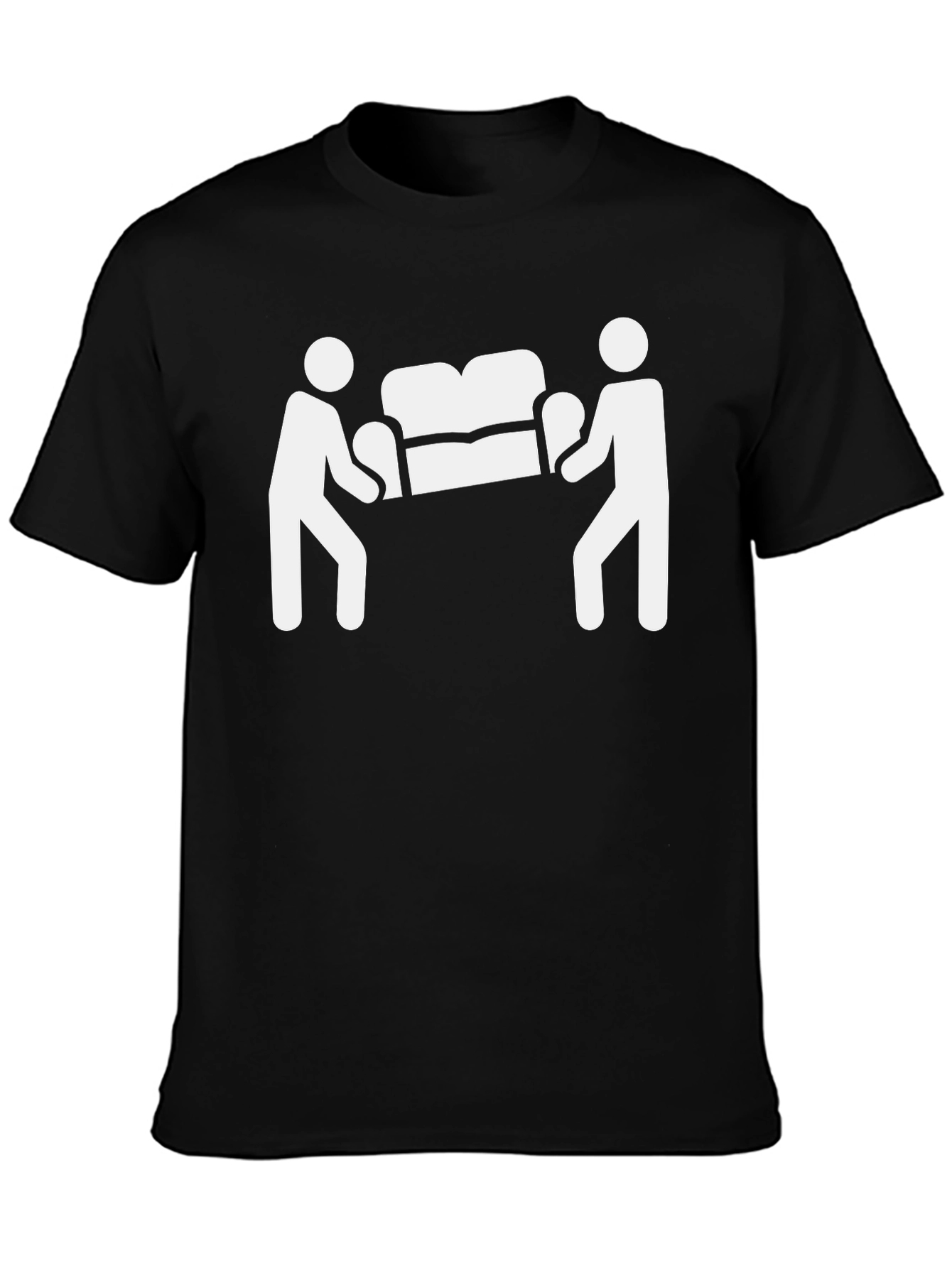 Black Funny Moving Day T-Shirt - Sofa Movers Graphic Tee view 3