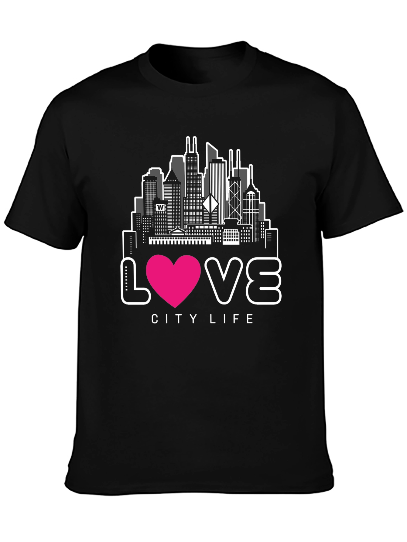 Black Love City Life Graphic Tee - Black view 3