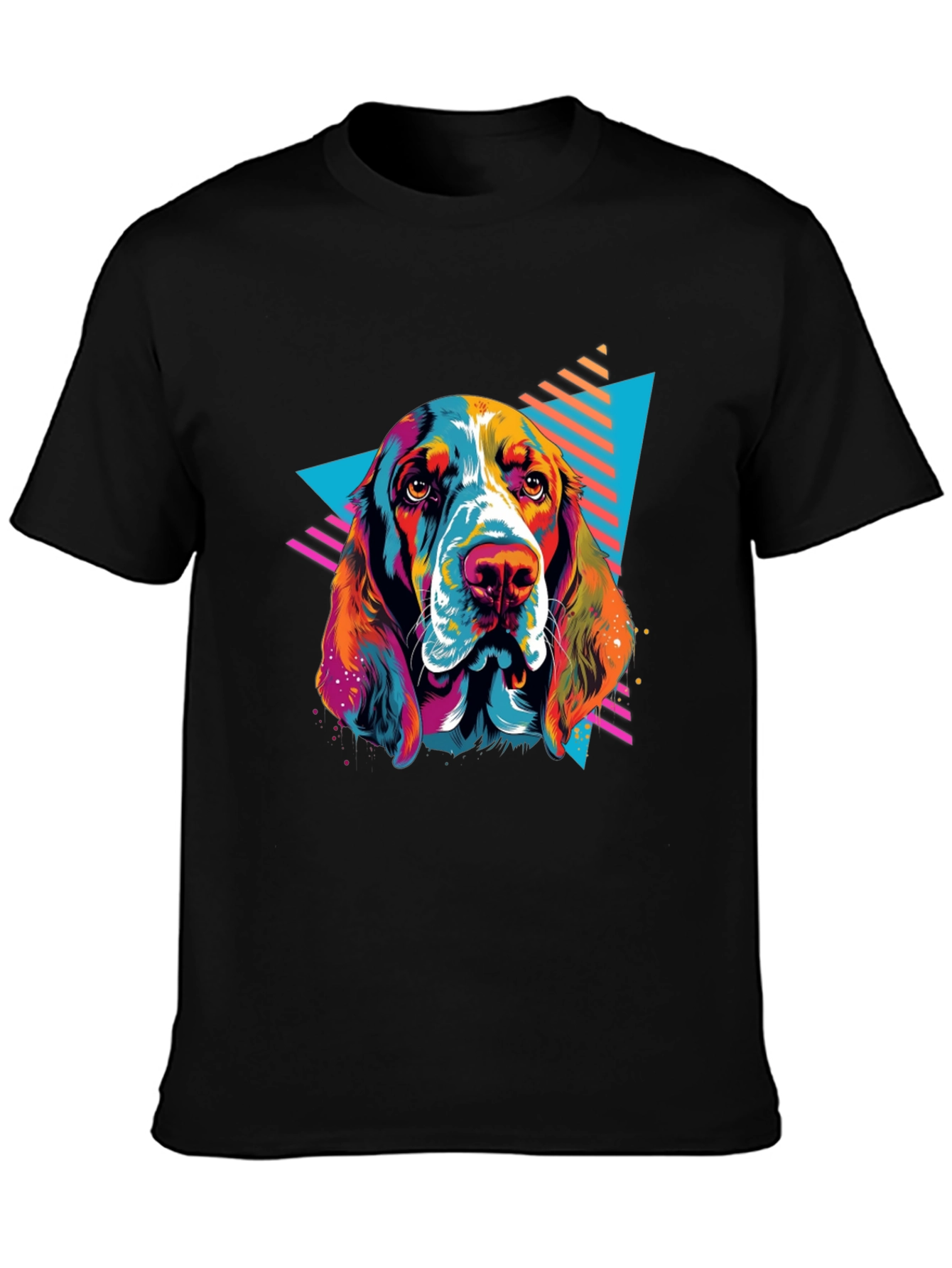 Black Retro Dog Graphic Tee - Black view 3