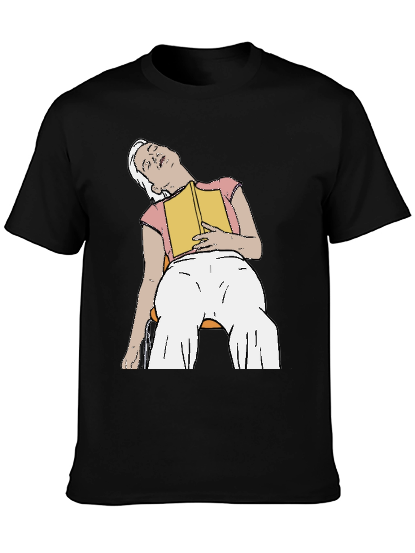 Black Snoozing Reader Graphic Tee - Black T-Shirt view 3