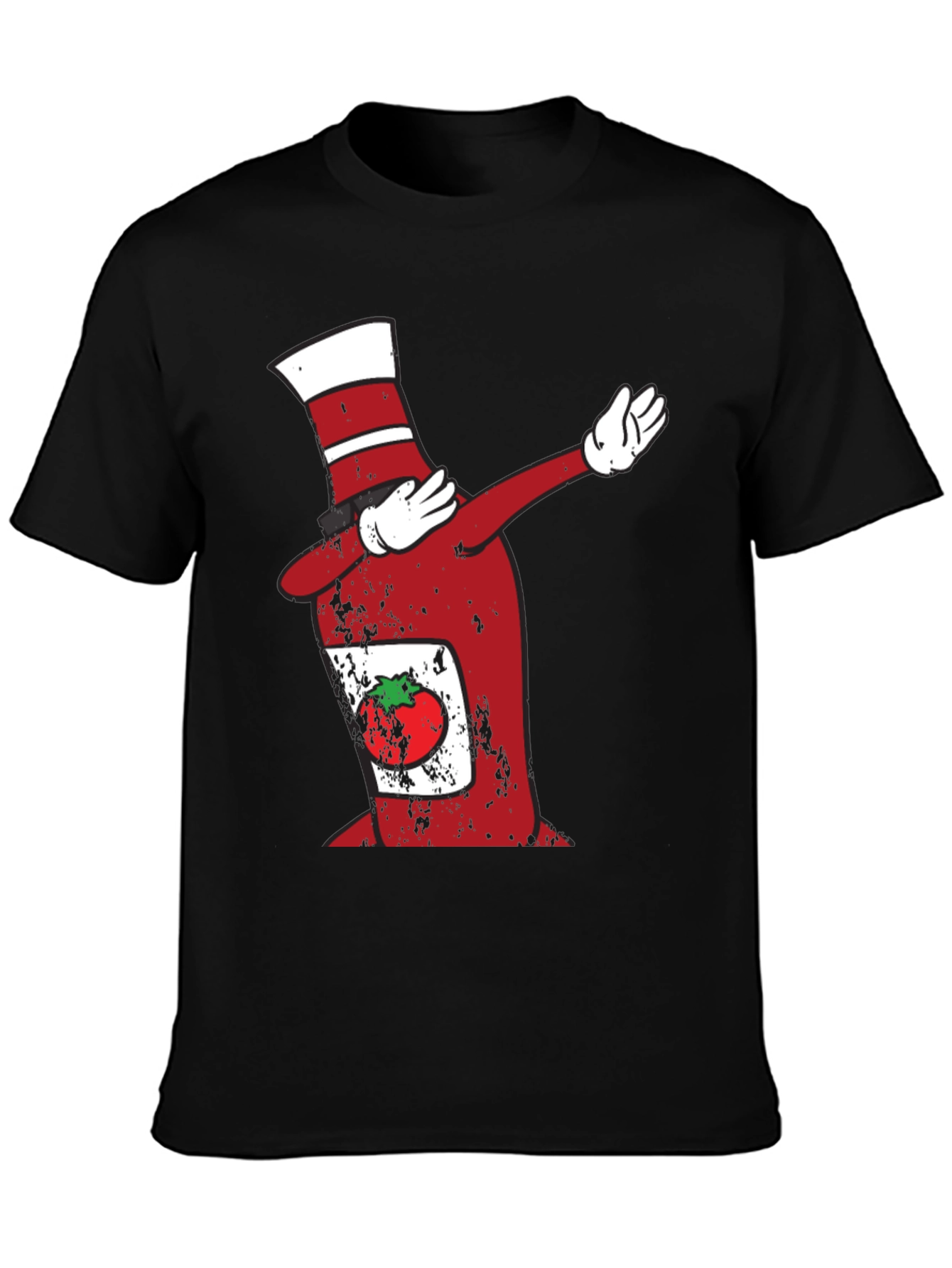 Black Dabbing Ketchup Bottle T-Shirt view 3