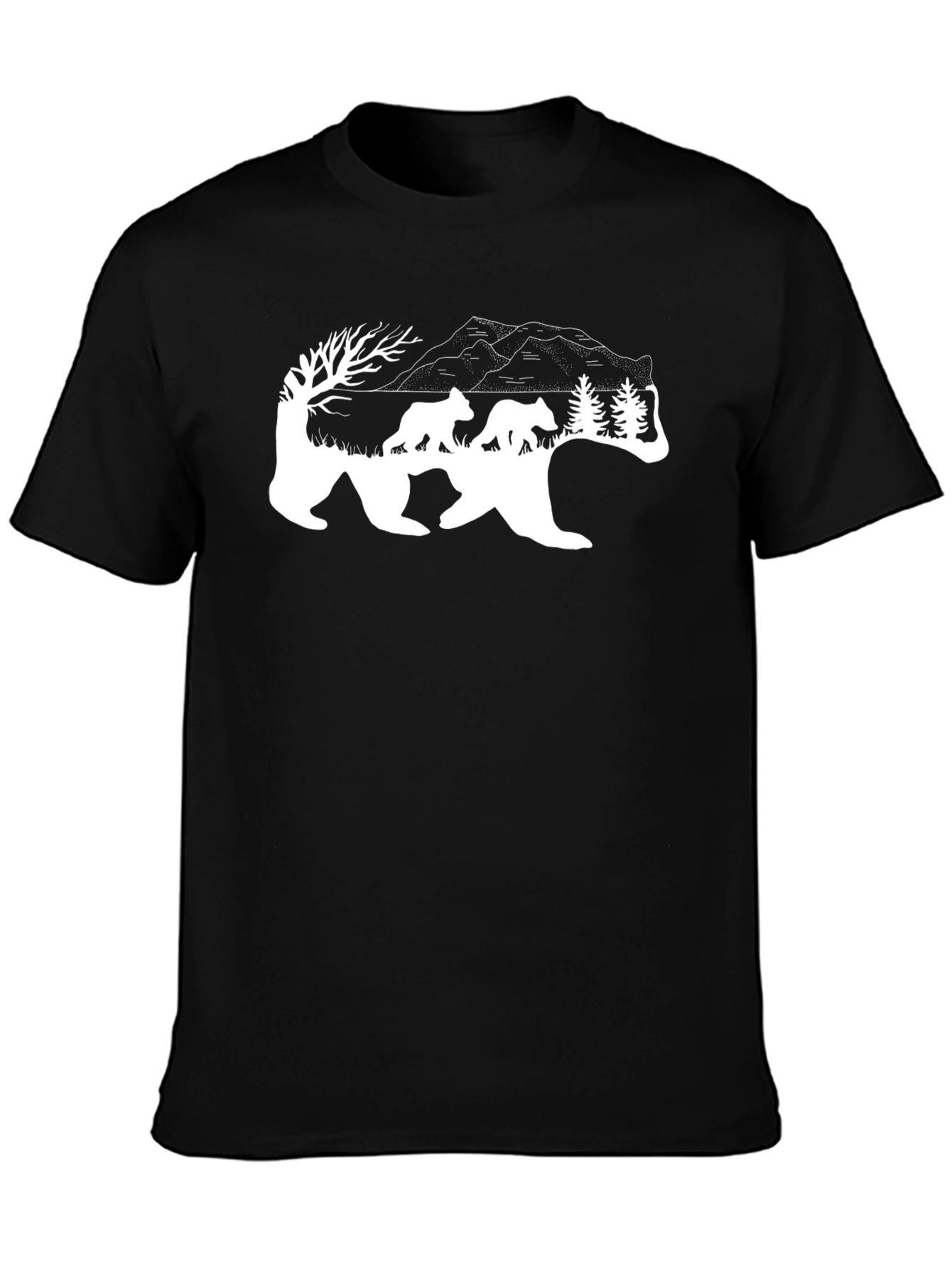 Black Bear Family Graphic T-Shirt - Nature Inspired Tee view 3
