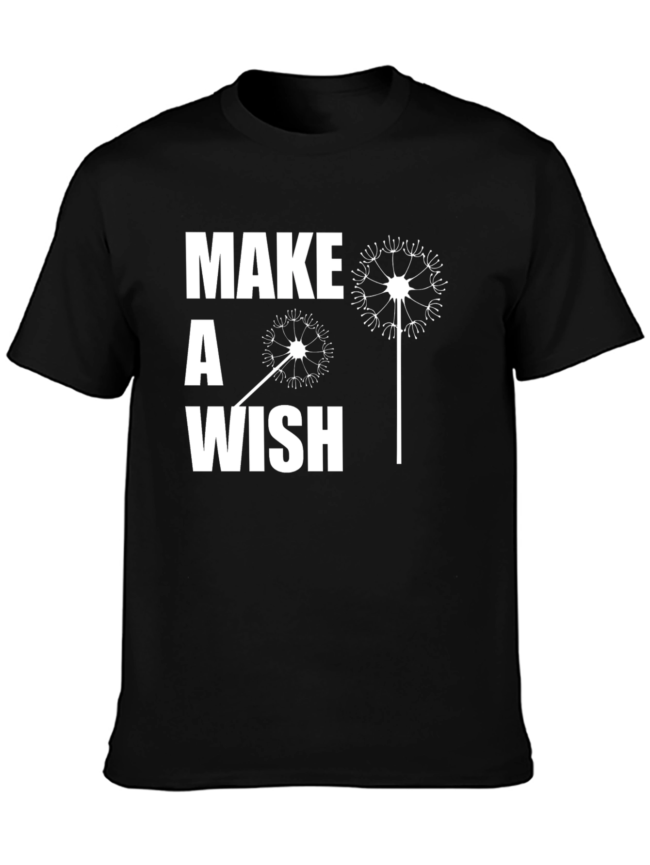 Black Make a Wish Graphic Tee - Casual Black T-Shirt view 3