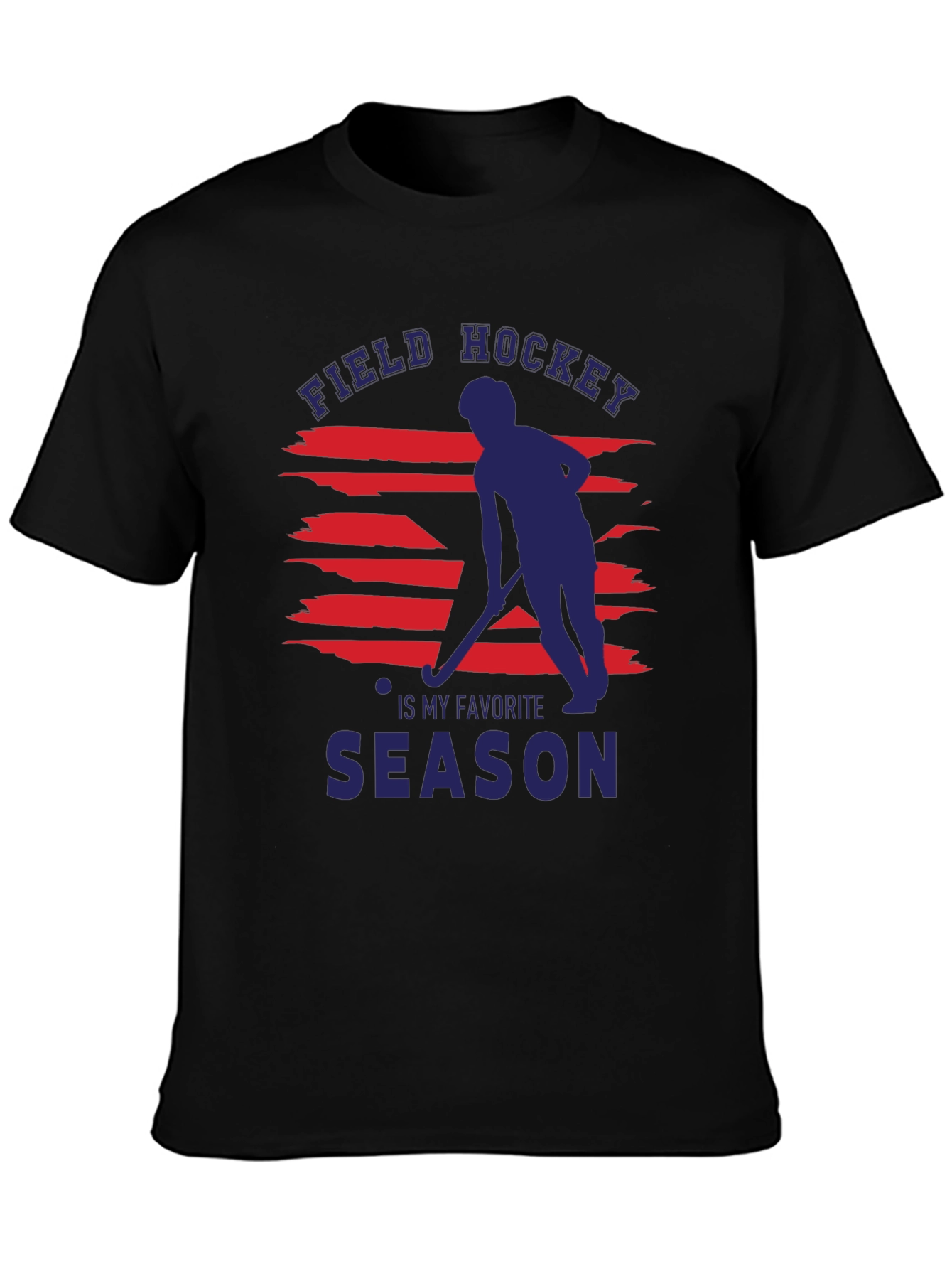 Black Field Hockey Favorite Season Graphic Tee view 3
