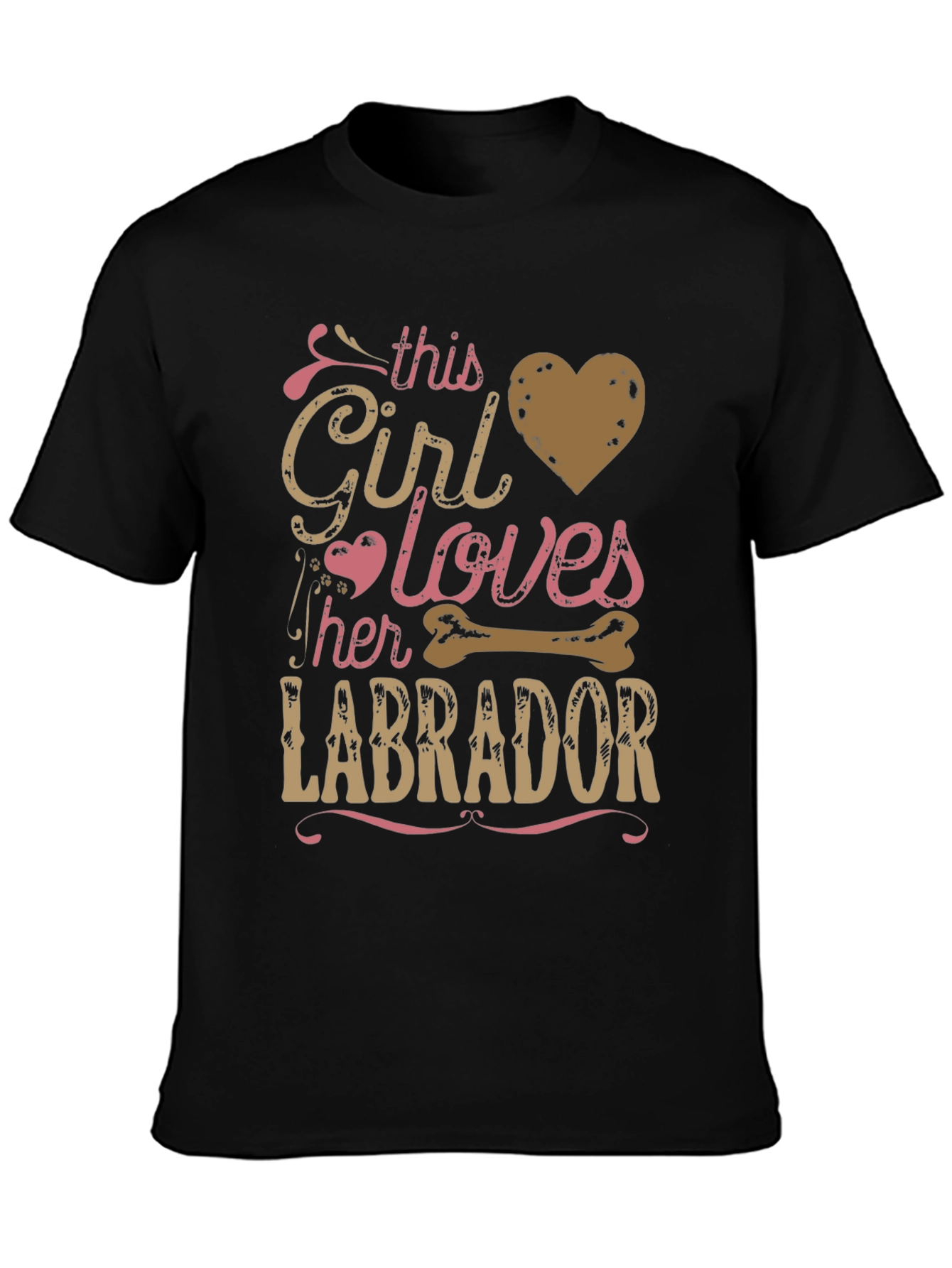 Black Girl Loves Labrador T-Shirt view 3