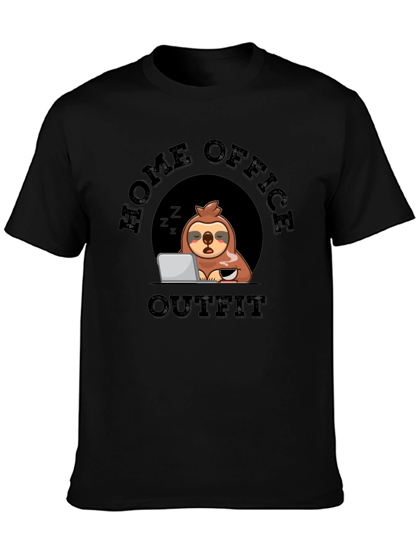 Black Home Office Outfit Sloth T-Shirt view 3