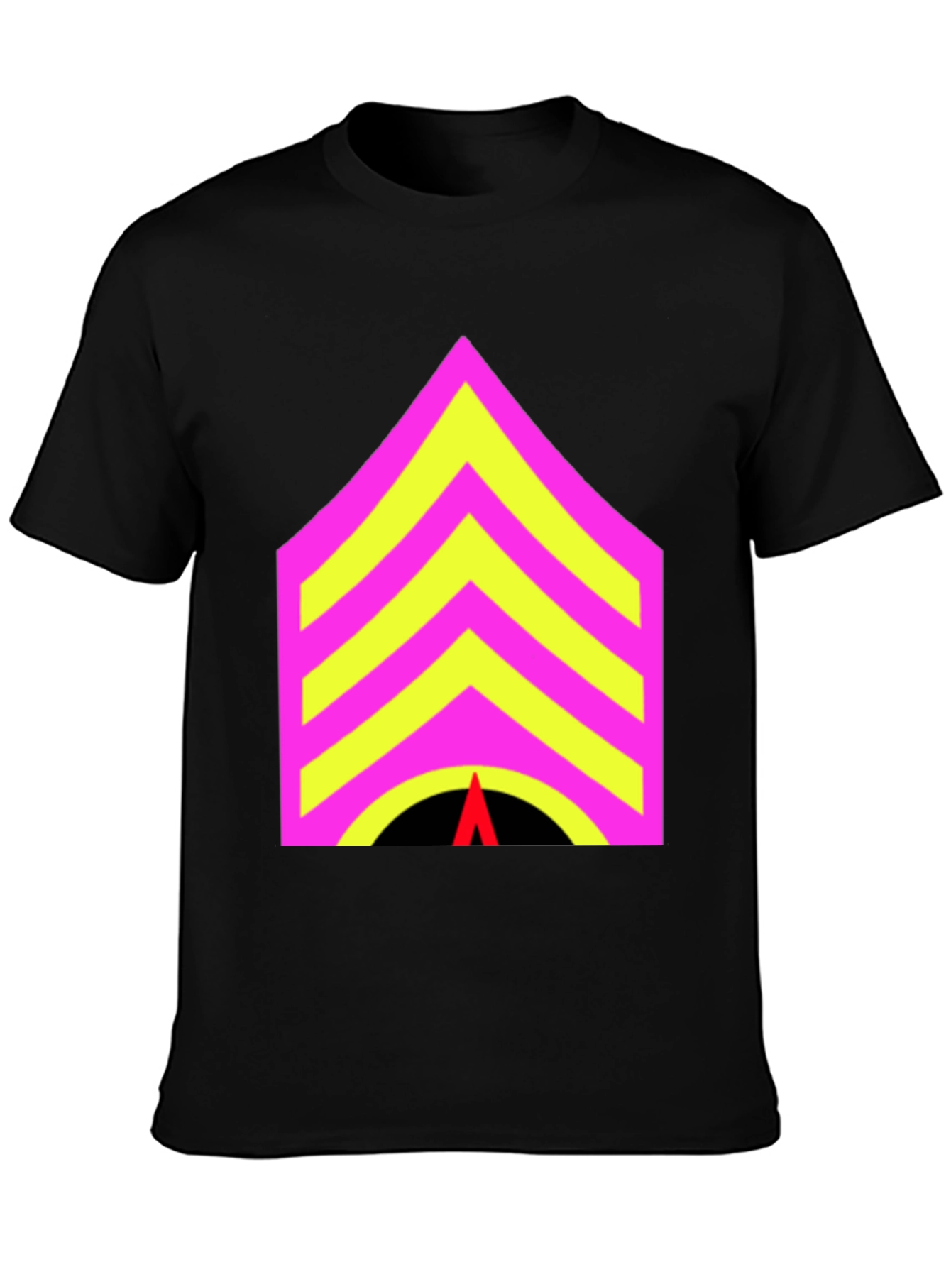 Black Sergeant Stripes Graphic Tee - Bold Statement Style view 3