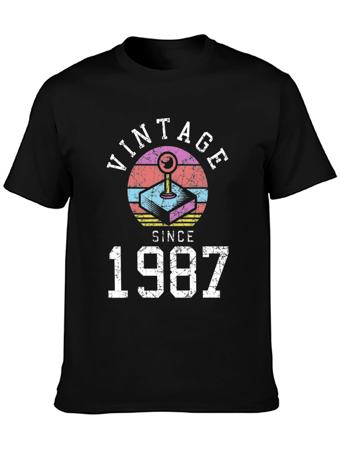 Black Vintage Since 1987 Retro Gaming T-Shirt view 3