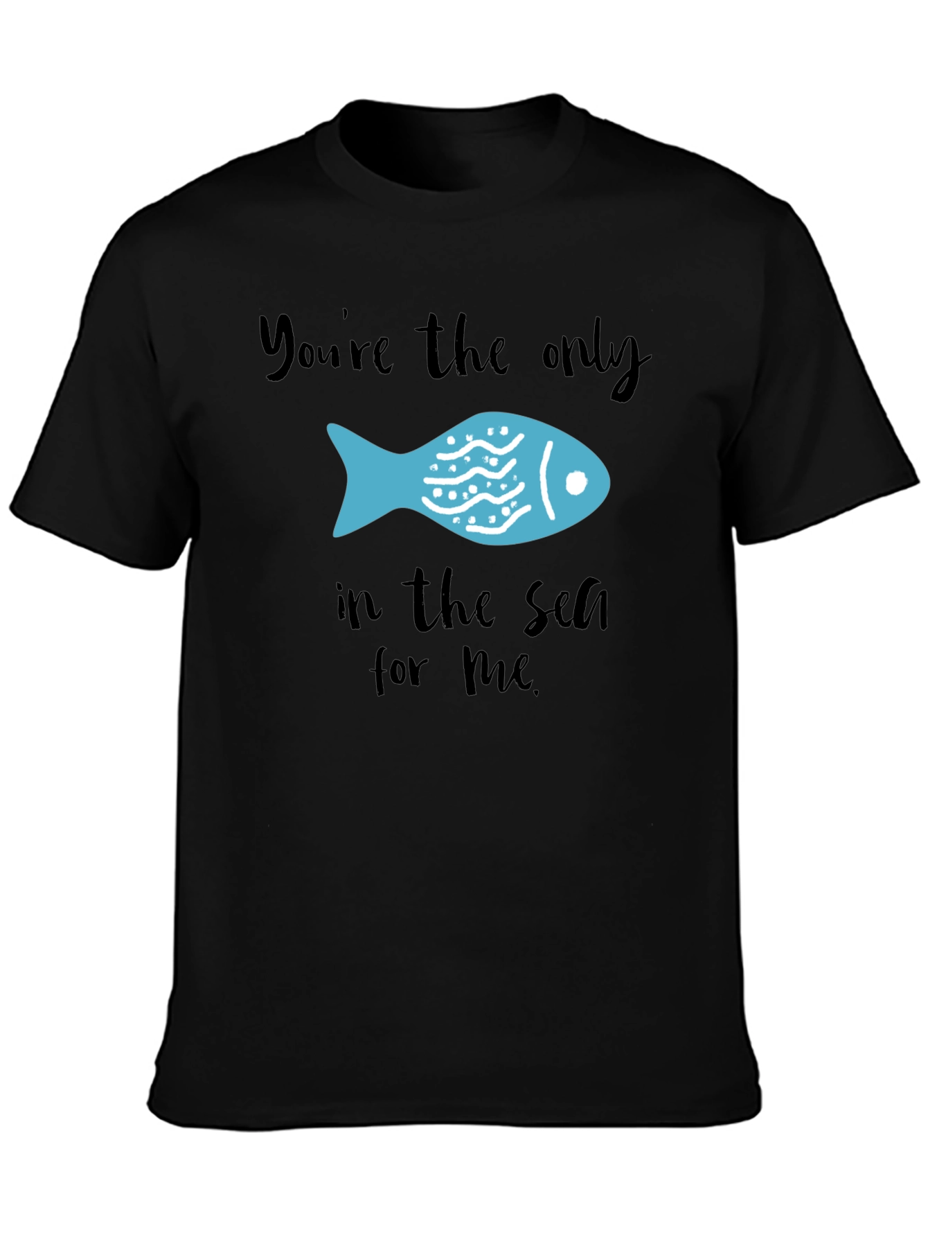 Black You're The Only Fish in the Sea Graphic T-Shirt view 3