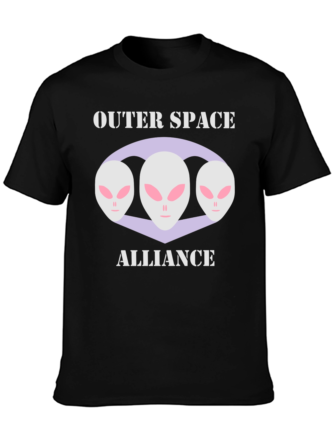 Black Outer Space Alliance Alien Graphic T-Shirt view 3