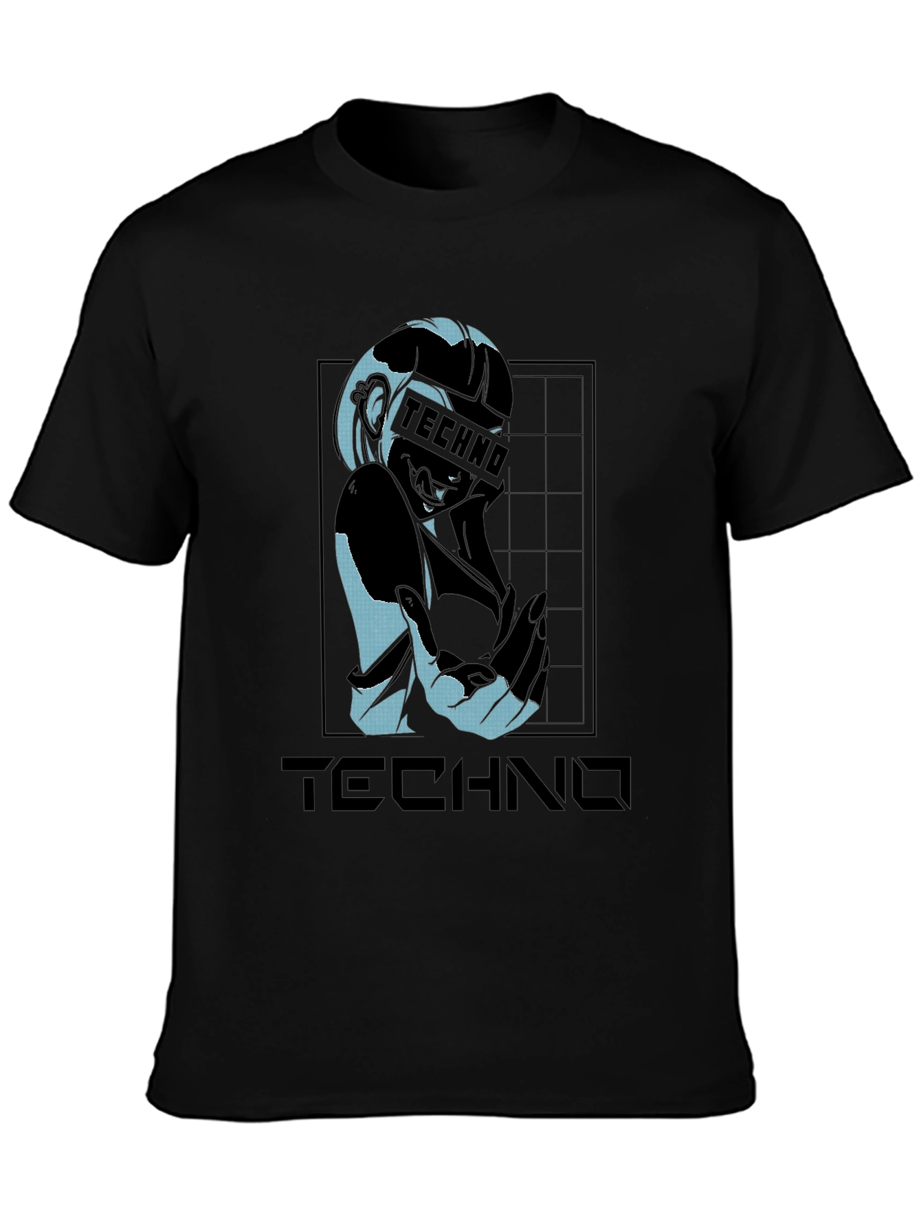 Black Techno Graphic T-Shirt - Stylish Black Tee view 3