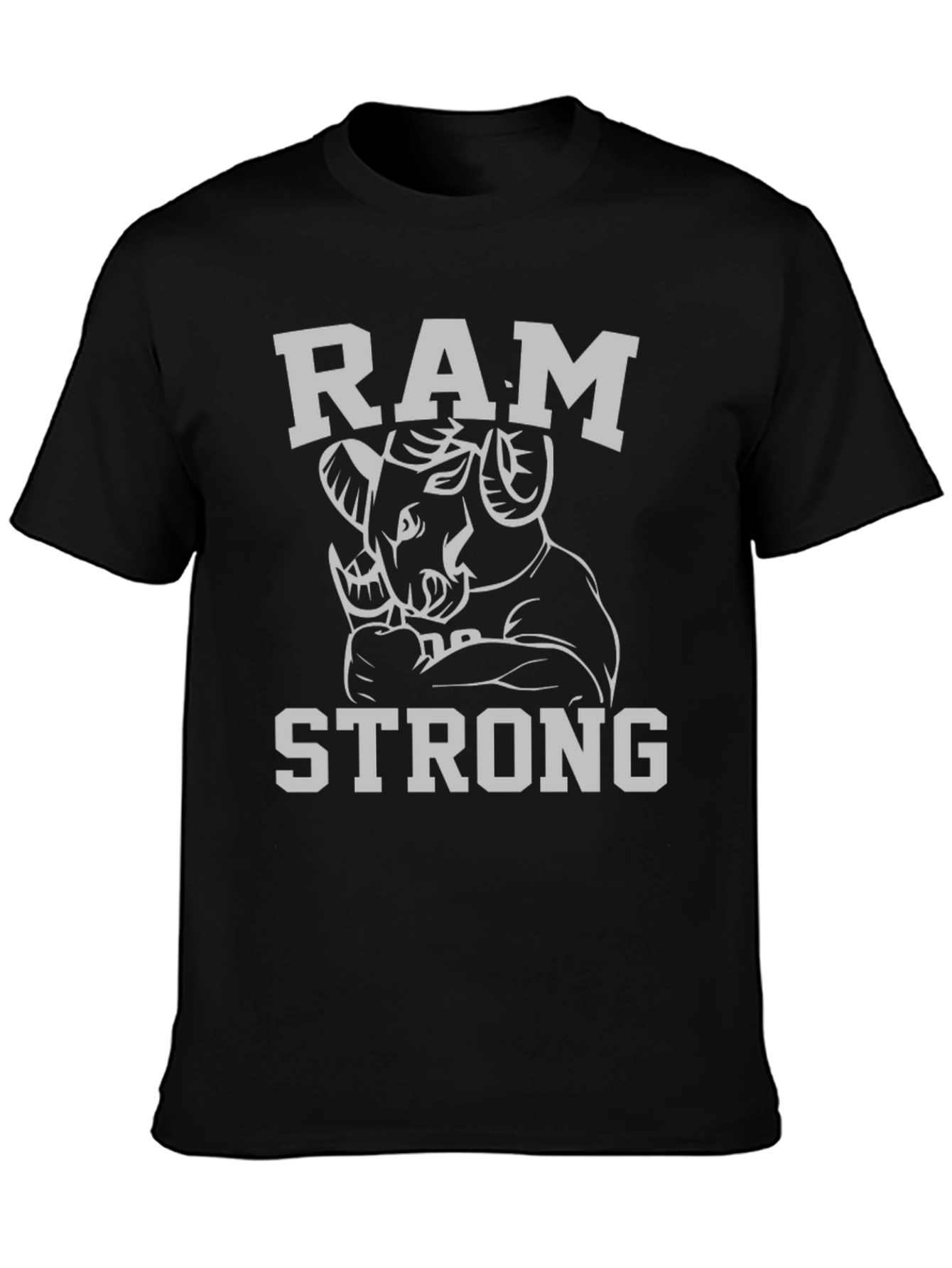 Black Ram Strong Graphic T-Shirt - Black view 3