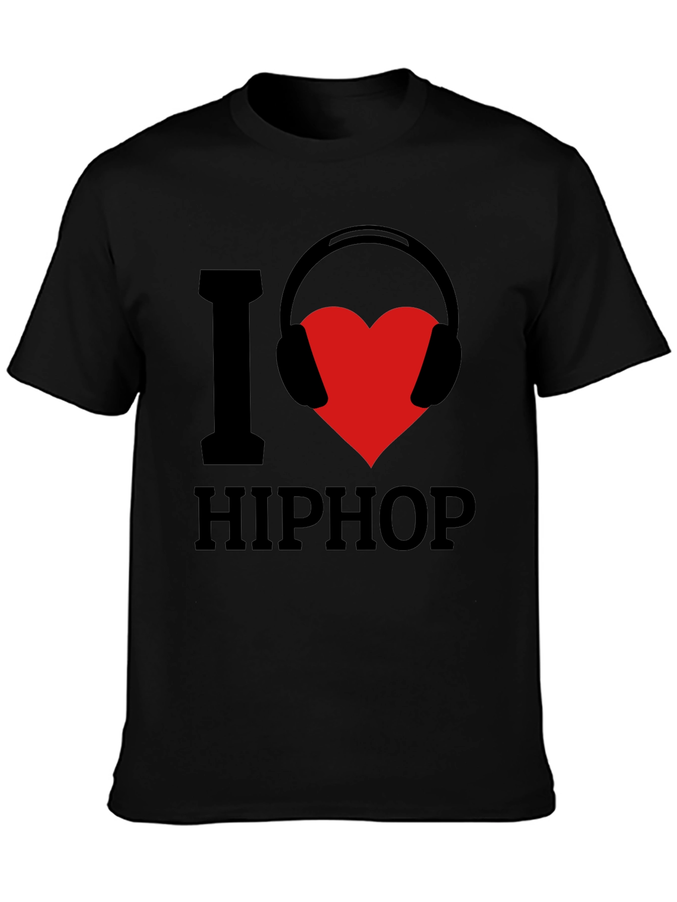 Black I Love Hip Hop Graphic T-Shirt view 3