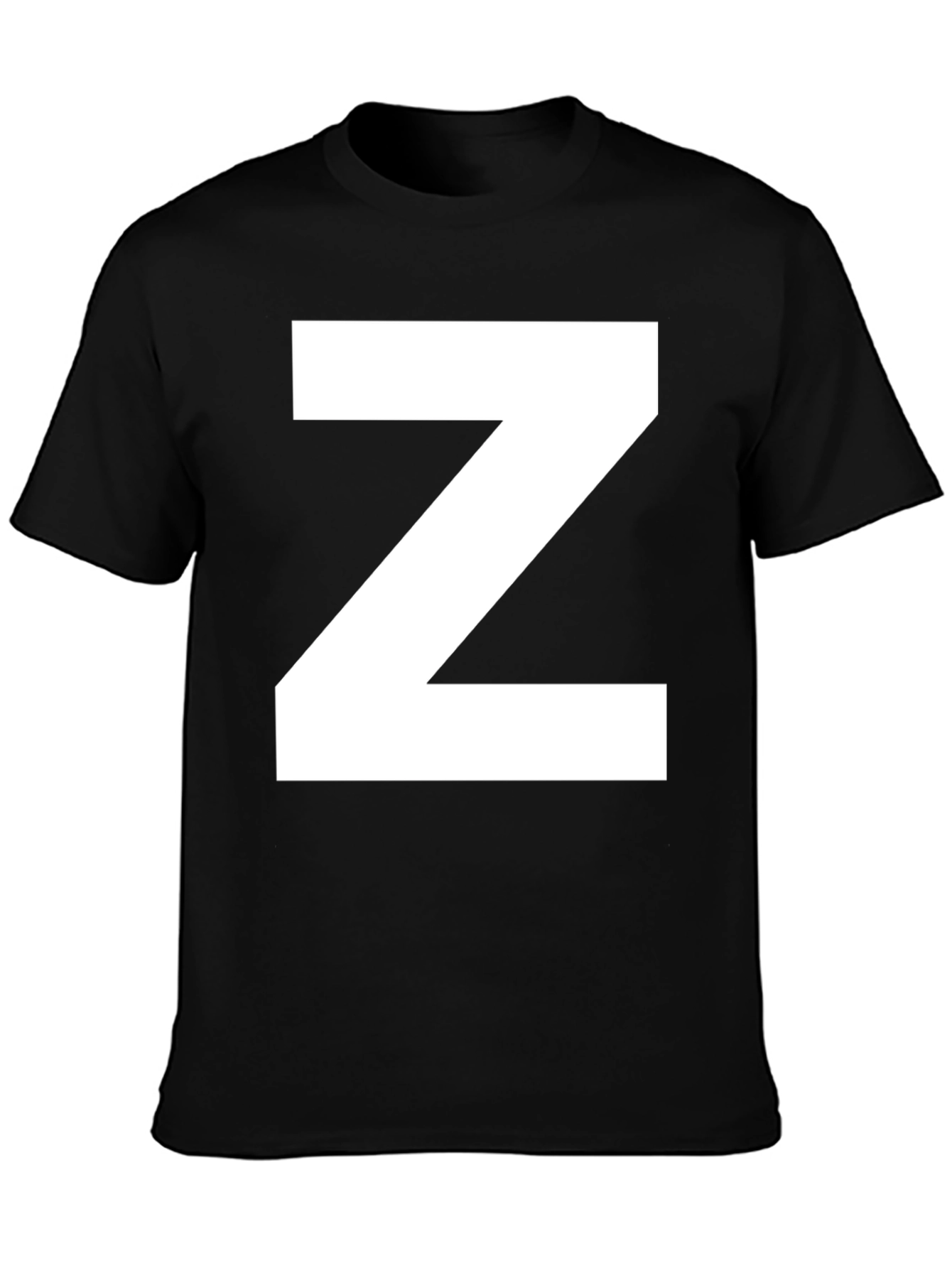 Black Bold "Z" Graphic Tee - Classic Black Cotton T-Shirt view 3