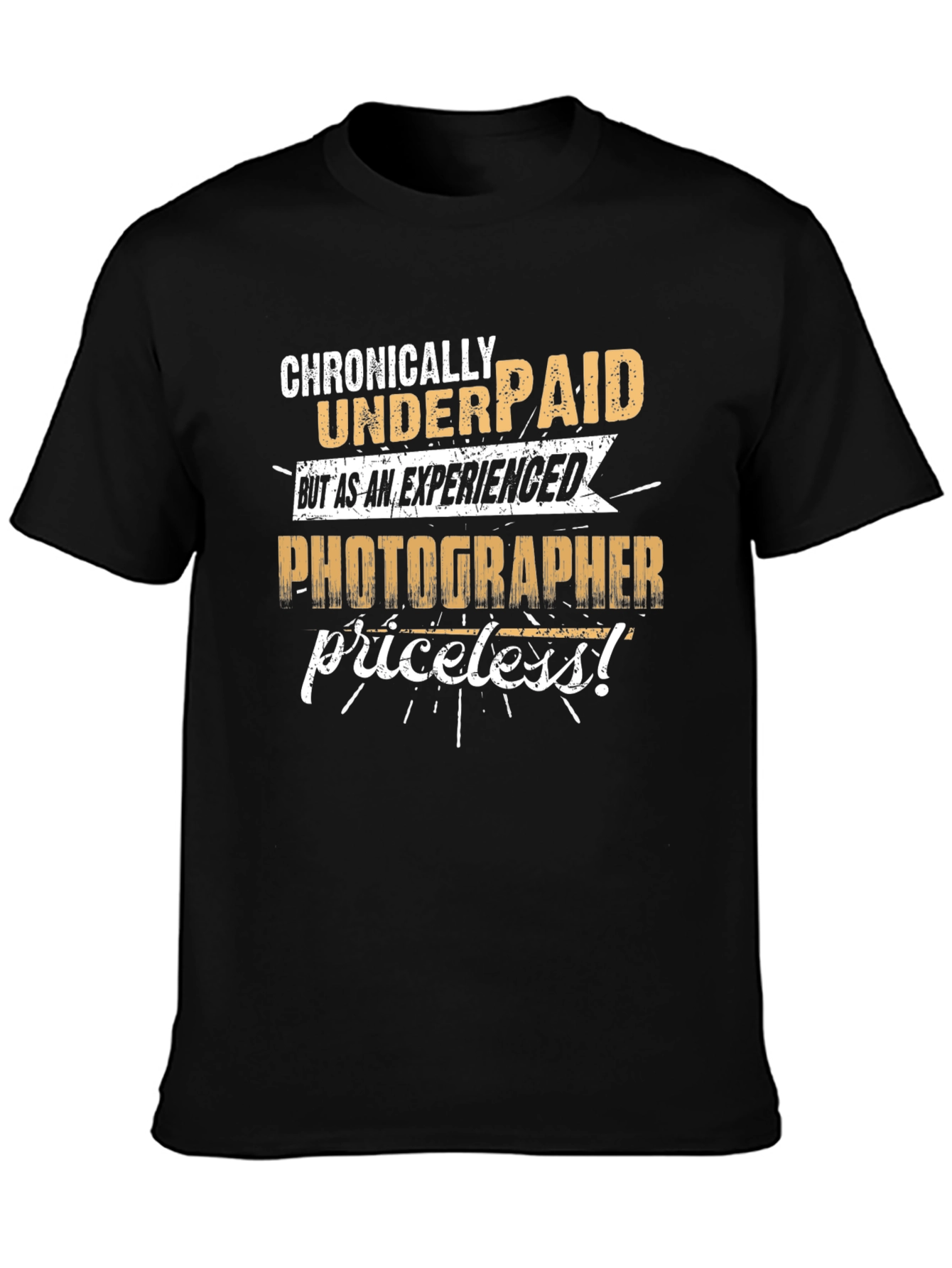 Black Chronically Underpaid Photographer T-Shirt view 3