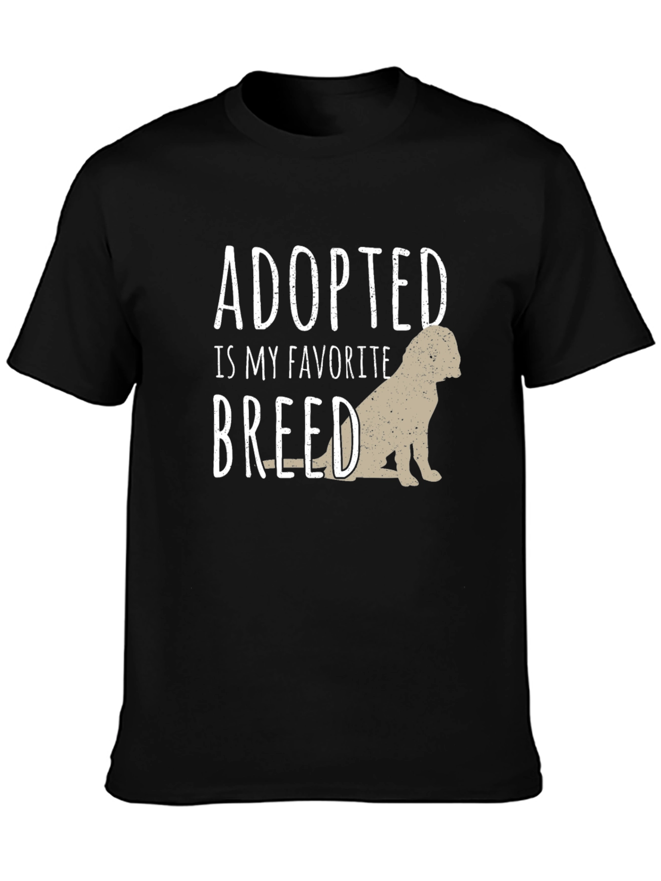 Black Adopted is My Favorite Breed T-Shirt view 3