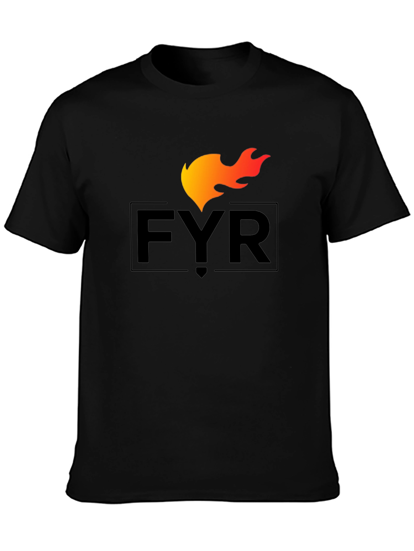 Black FYR Flame Graphic Tee - Black Cotton Blend view 3