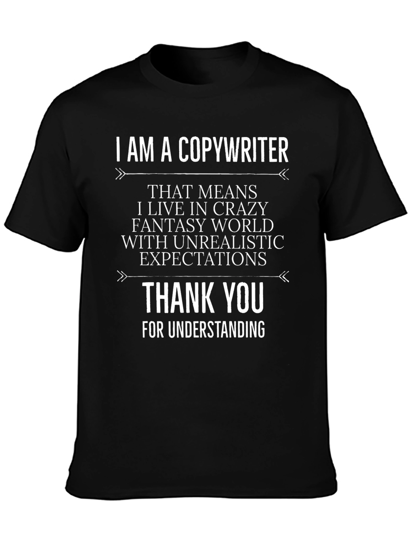 Black Copywriter T-Shirt - Crazy Fantasy World Tee view 3