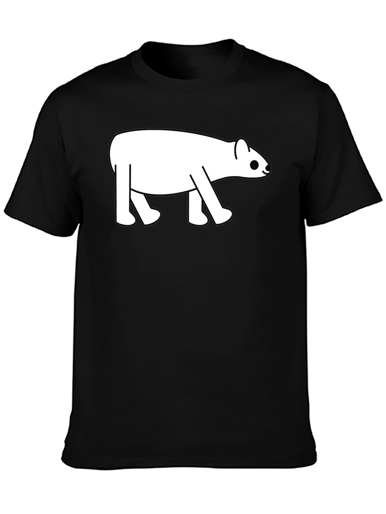 Black Cute Tapir Graphic Tee - Black Cotton Blend T-Shirt view 3