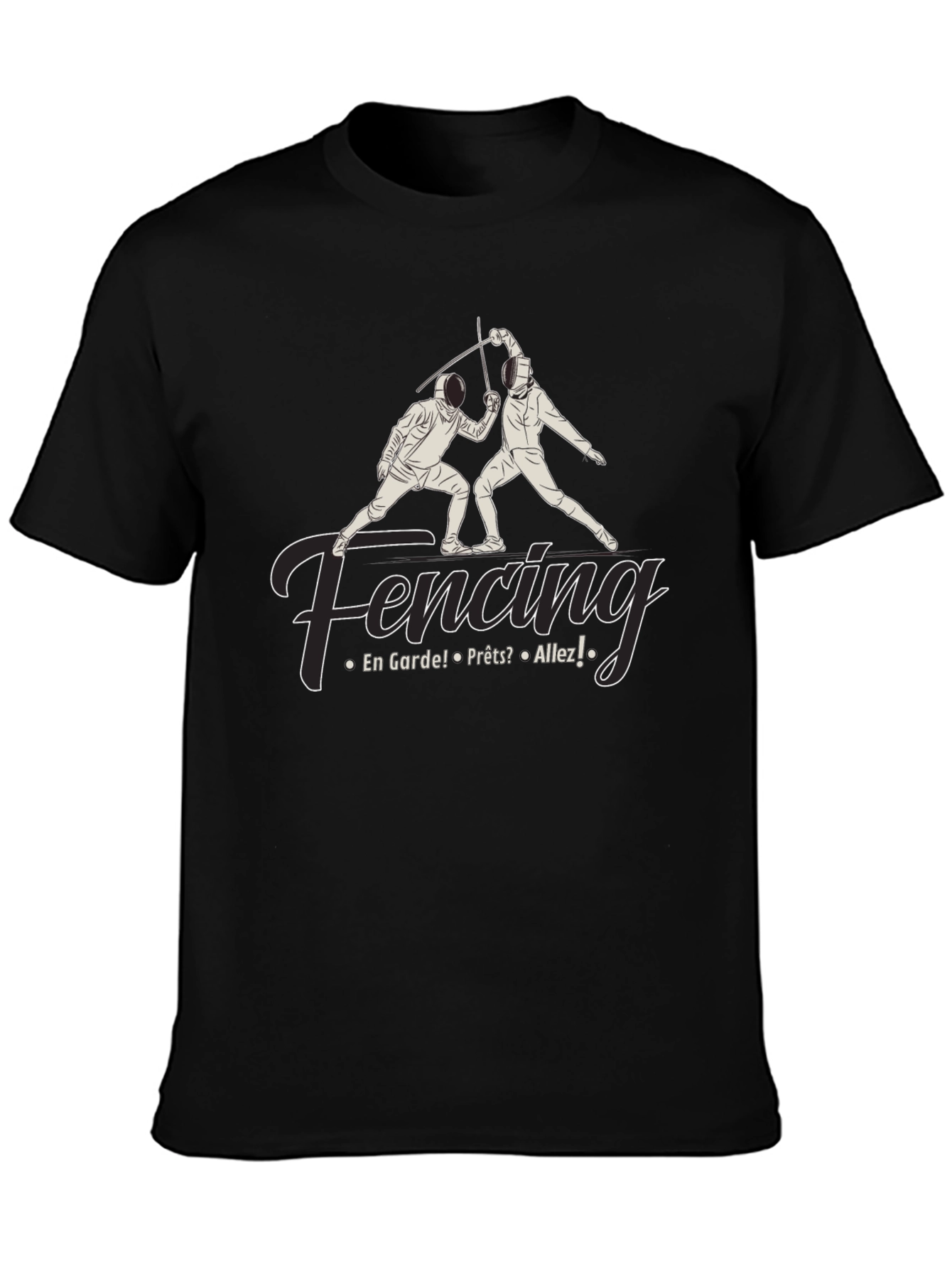 Black Fencing T-Shirt - En Garde Design view 3