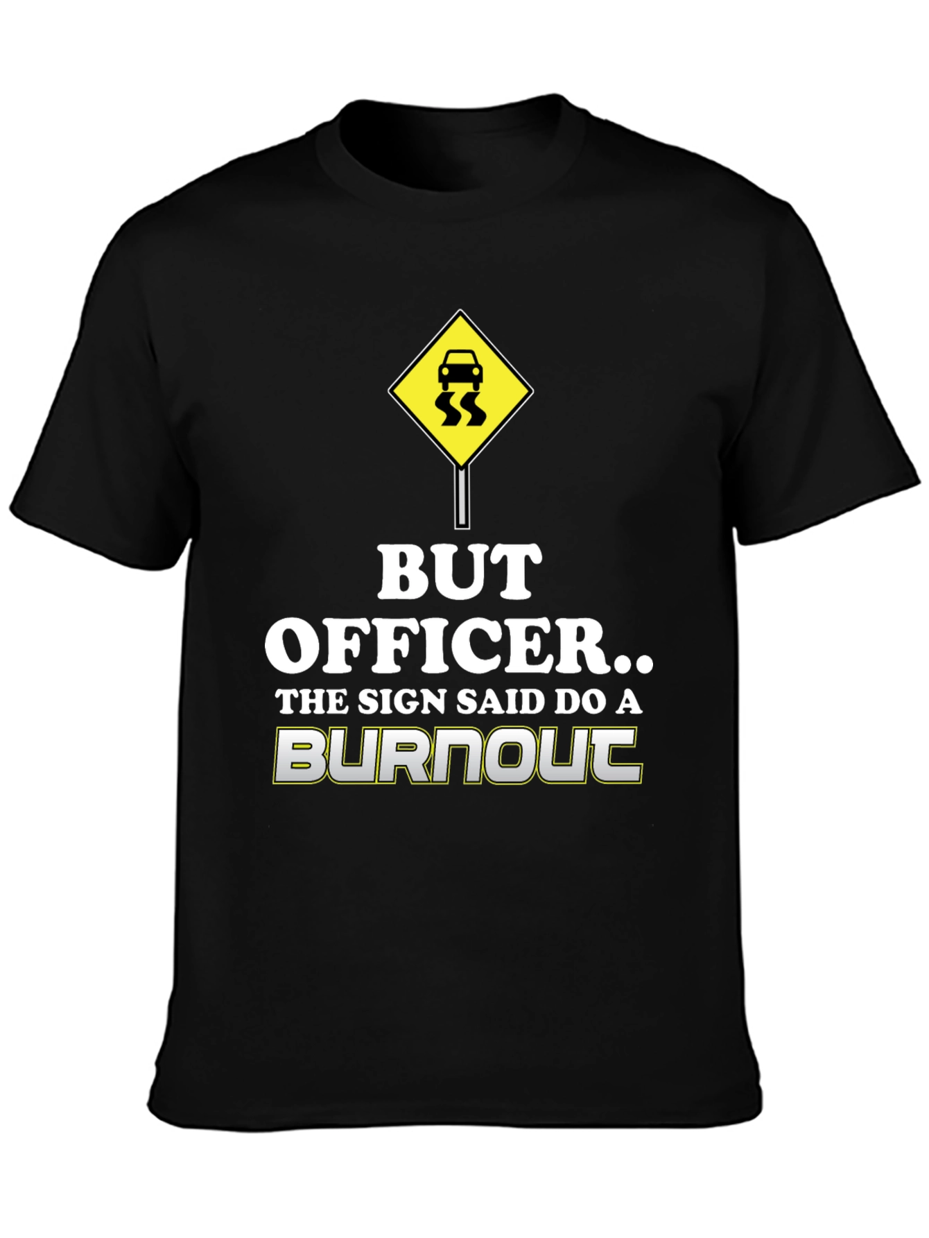 Black But Officer Burnout T-Shirt view 3