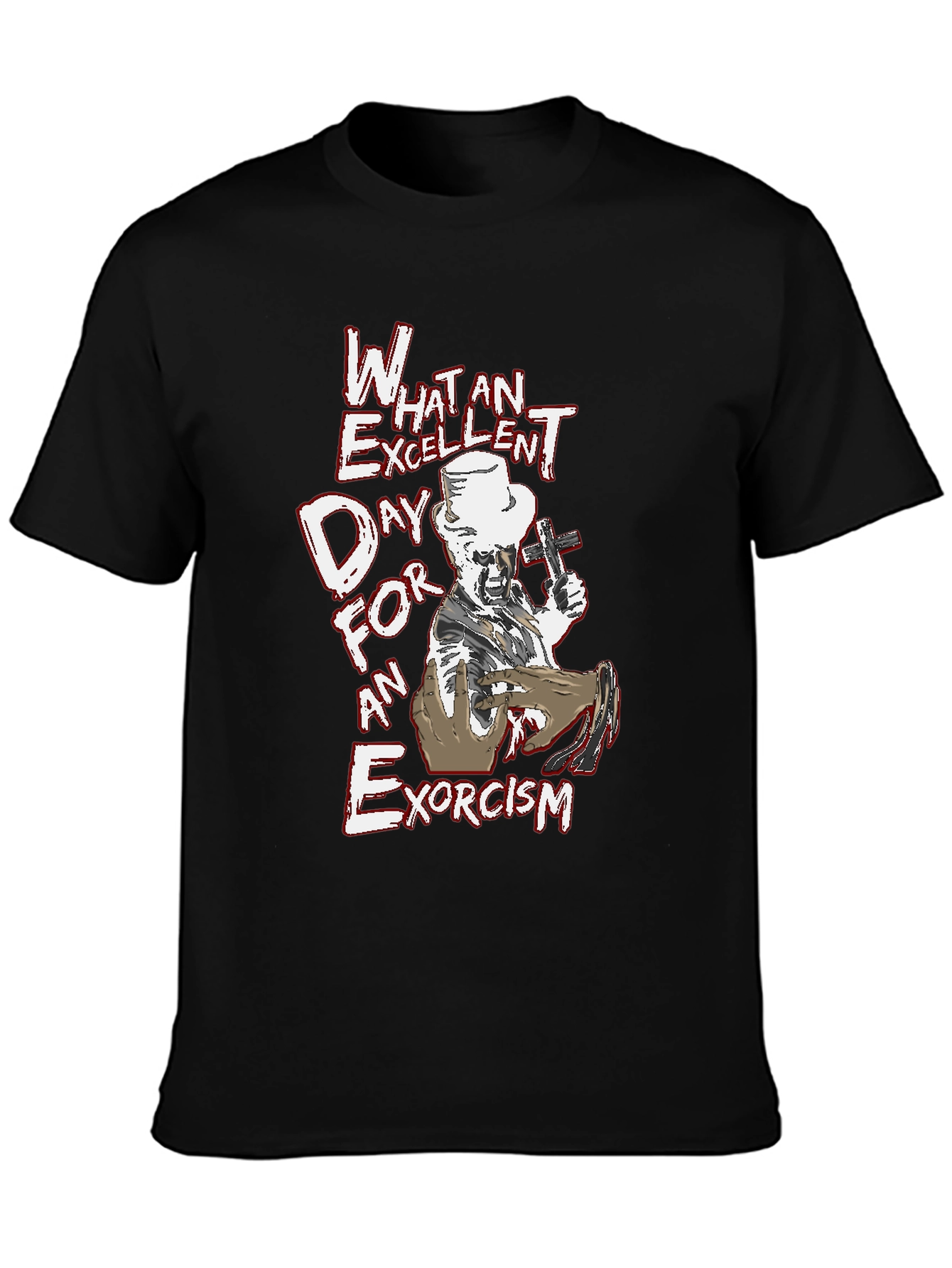 Black Excellent Exorcism T-Shirt - Bold Graphic Tee view 3