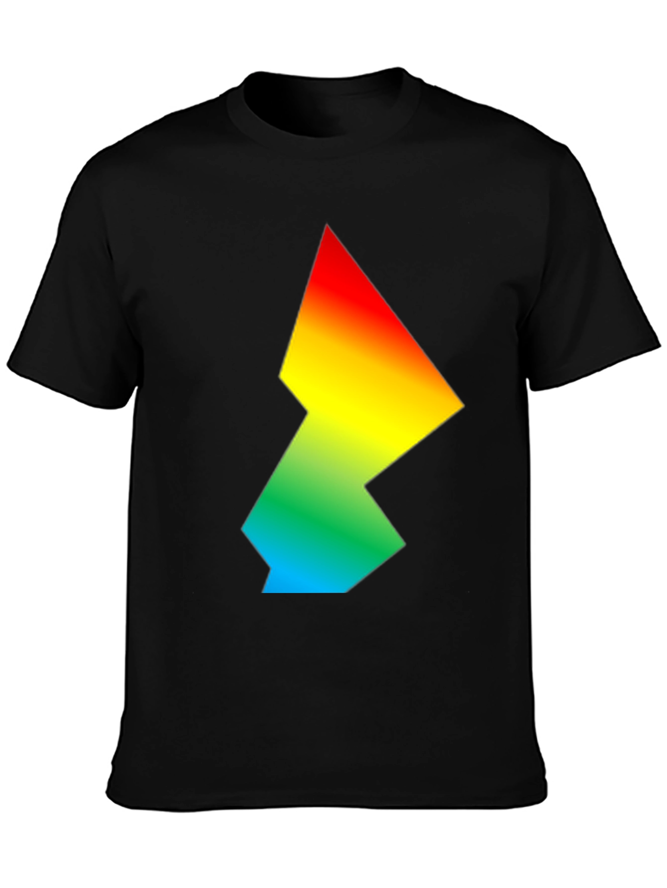 Black Rainbow Gradient Geometric Graphic Tee view 3